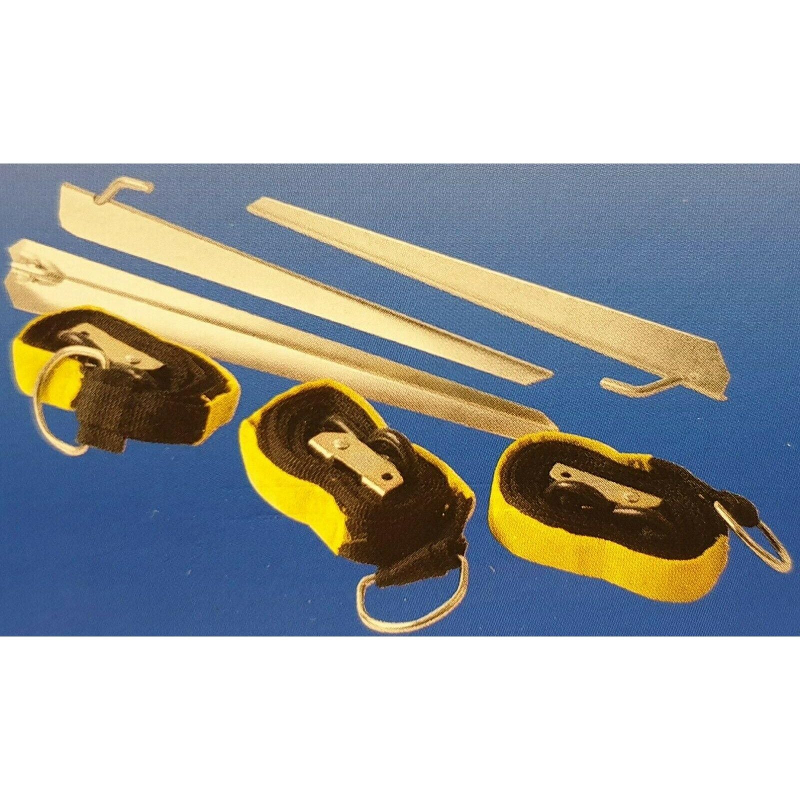 Awning Storm Tie Down Strap Kit - 3 x 3m Straps and Cam Buckles - Camping BG400