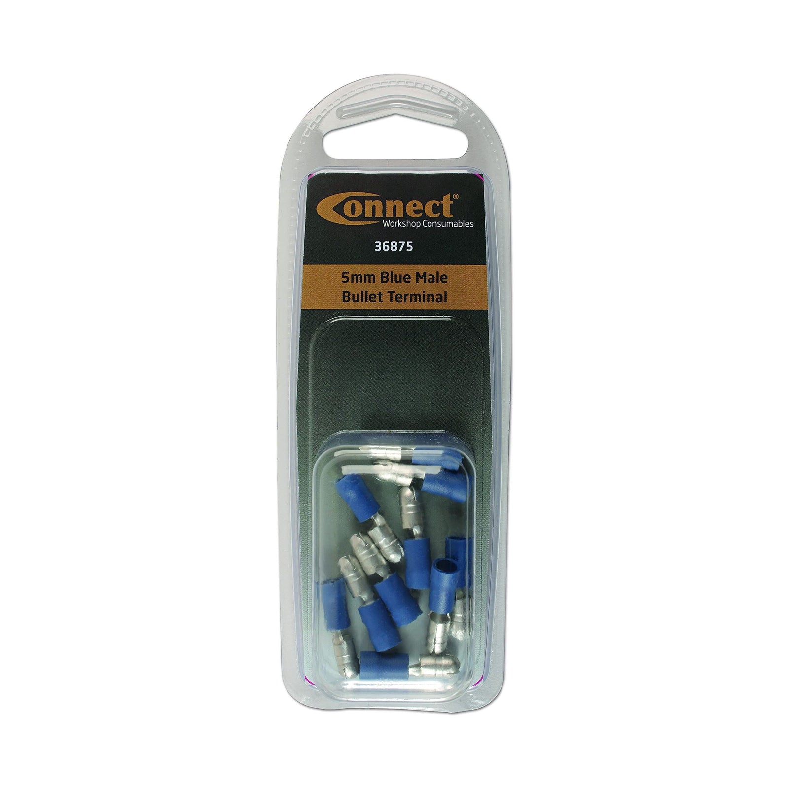 Tool Connection Blue Male Bullet Terminal 5mm 10pc 36875