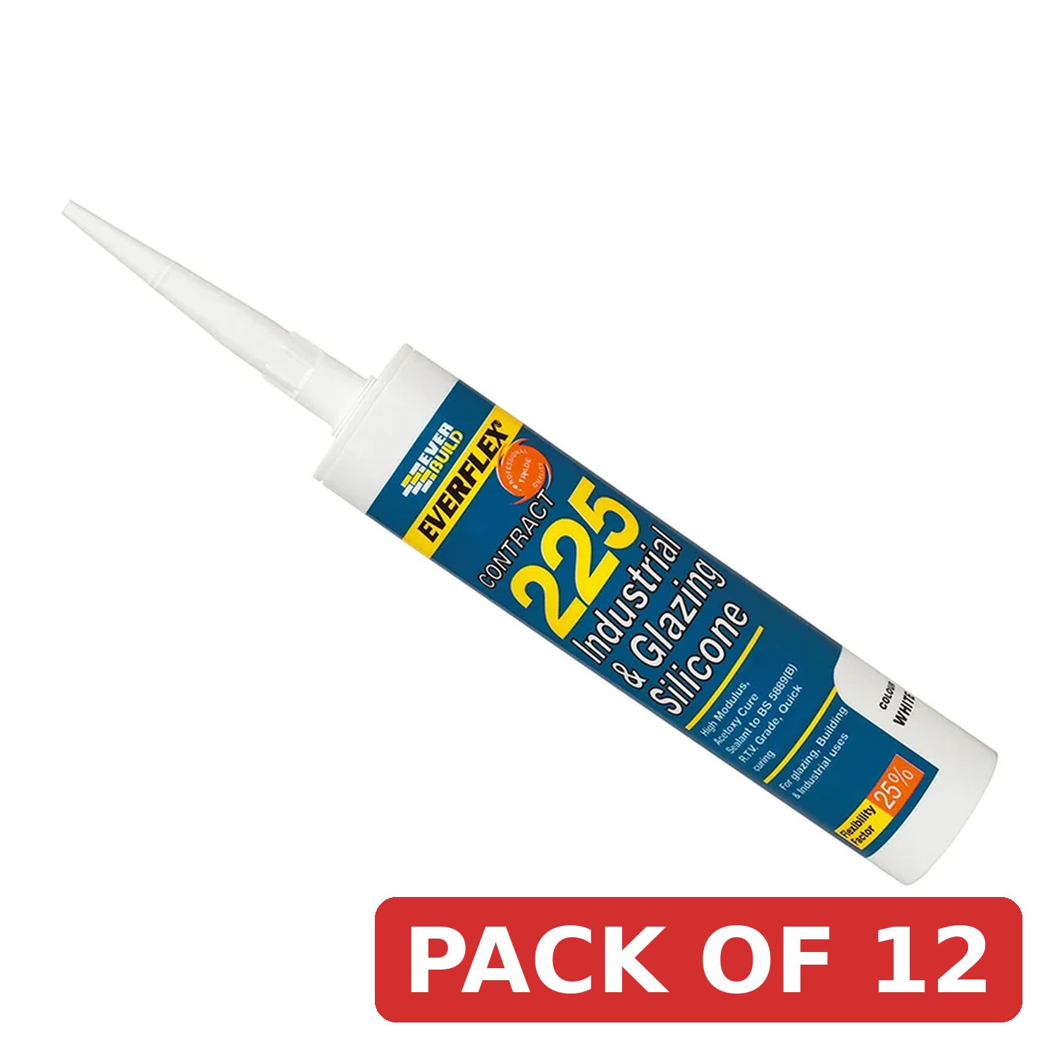 Everbuild Sika Everflex® 225 Industrial & Glazing Silicone Black 295ml