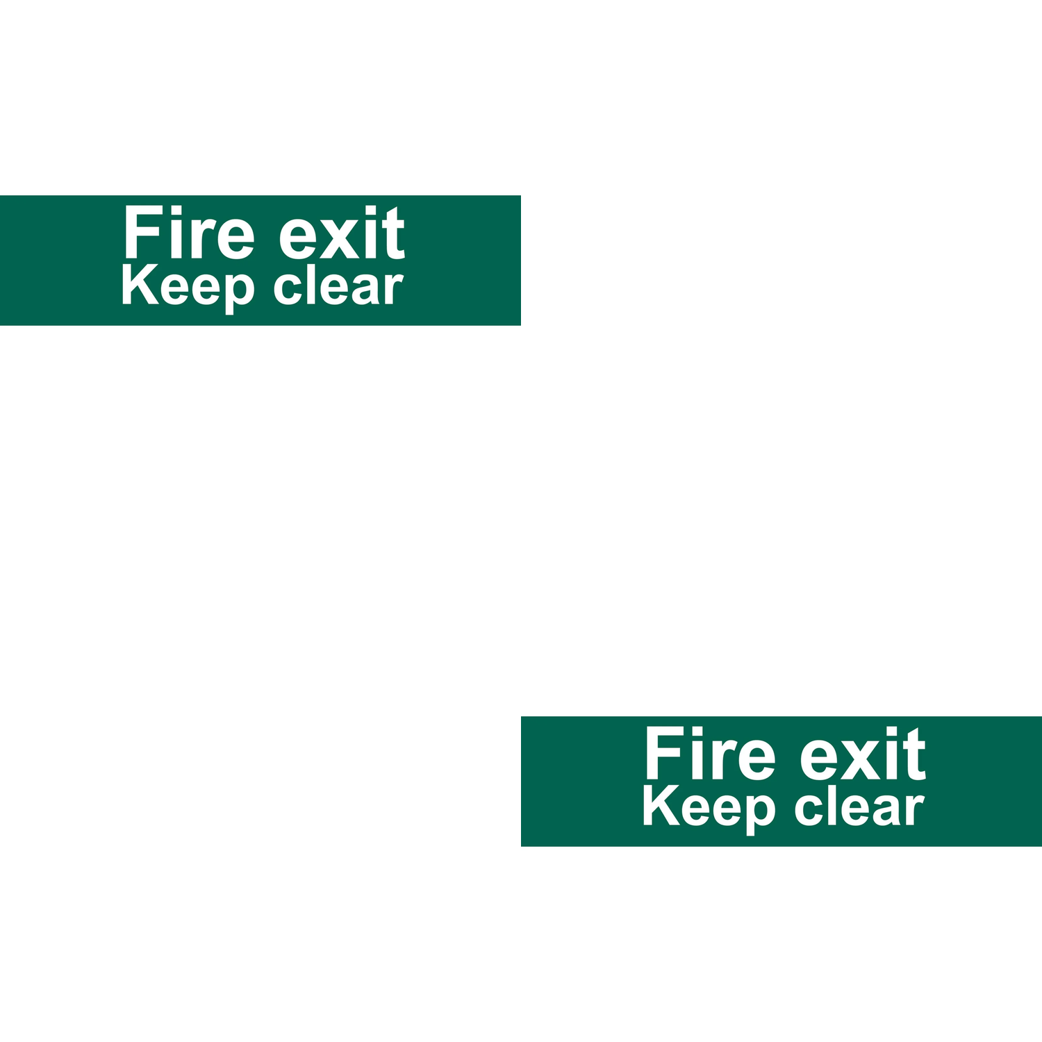 Draper Fire Exit Keep Clear' Safety Sign, 200 x 50mm - SS72