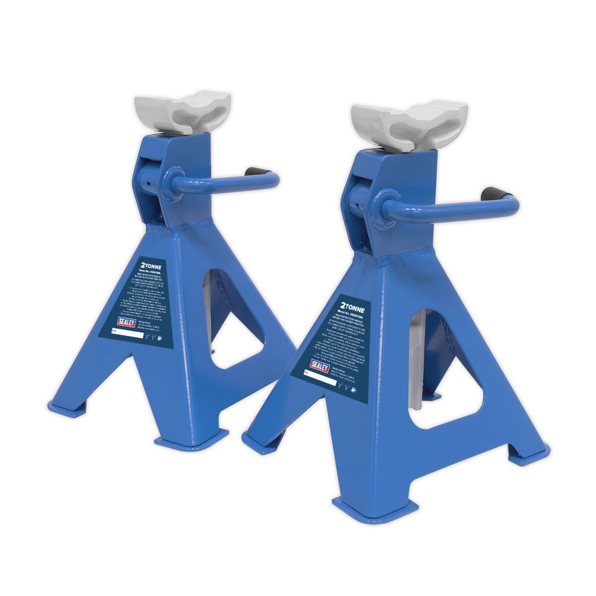 Sealey AXLe Stands (Pair) 2 Tonne Capacity per Stand Ratchet Type Blue
