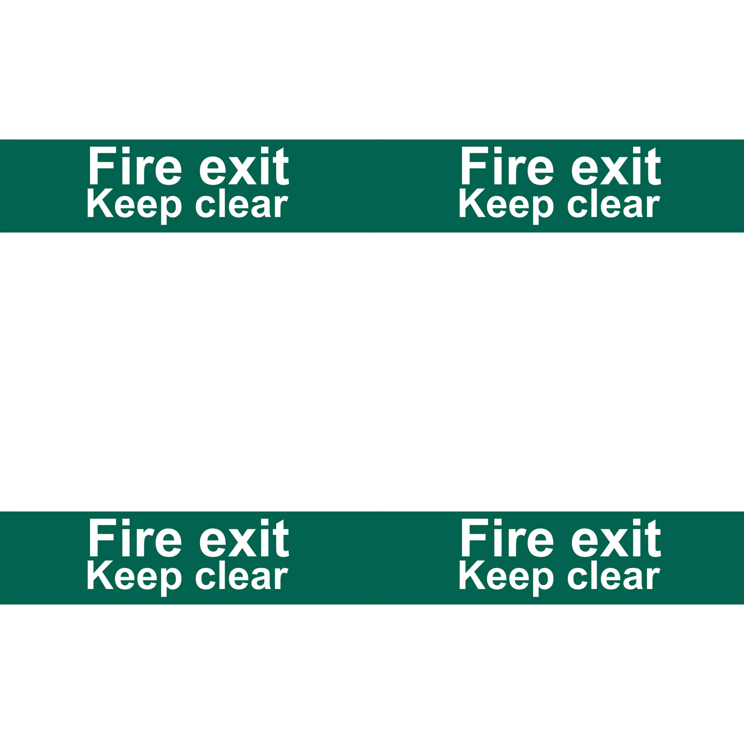 Draper Fire Exit Keep Clear' Safety Sign, 200 x 50mm - SS72