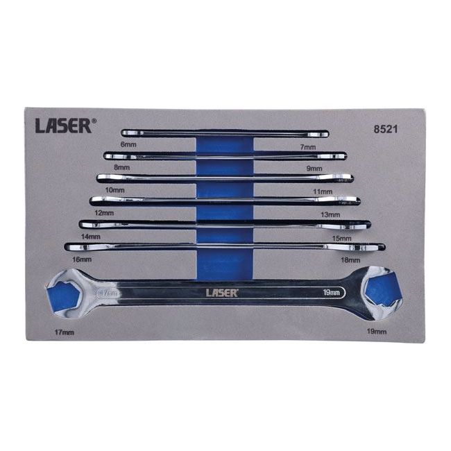 Laser Ultra Thin Ratcheting Action Spanner Set 7pc 8521