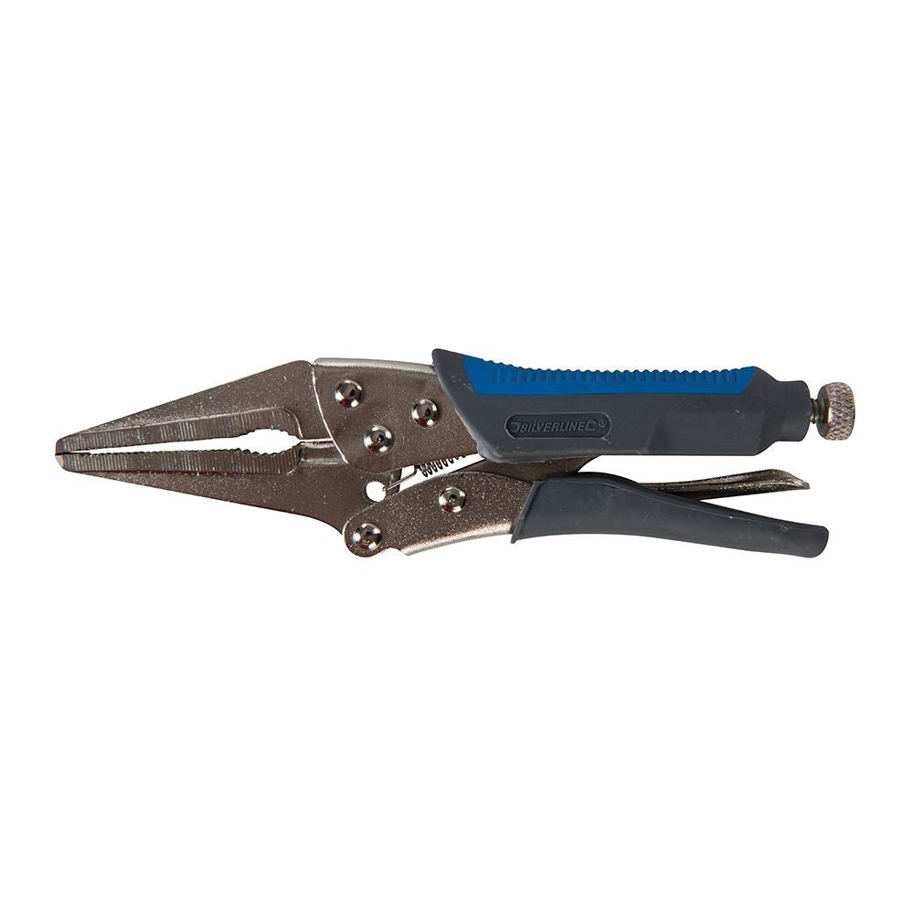 Silverline Self Locking Soft-Grip Long Nose Pliers 165mm