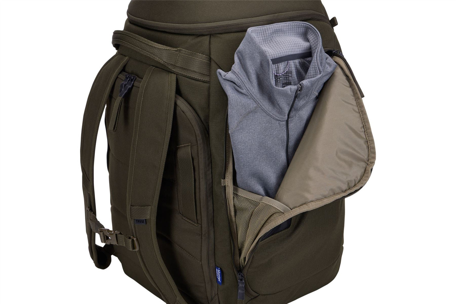 Thule RoundTrip Snowboard and ski boot backpack 60L deep khaki