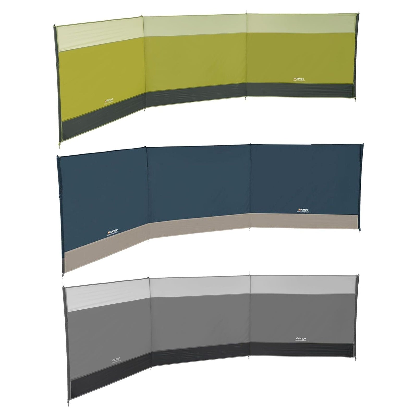 Vango Windbreak Windstop Steel Poled Green Blue Grey