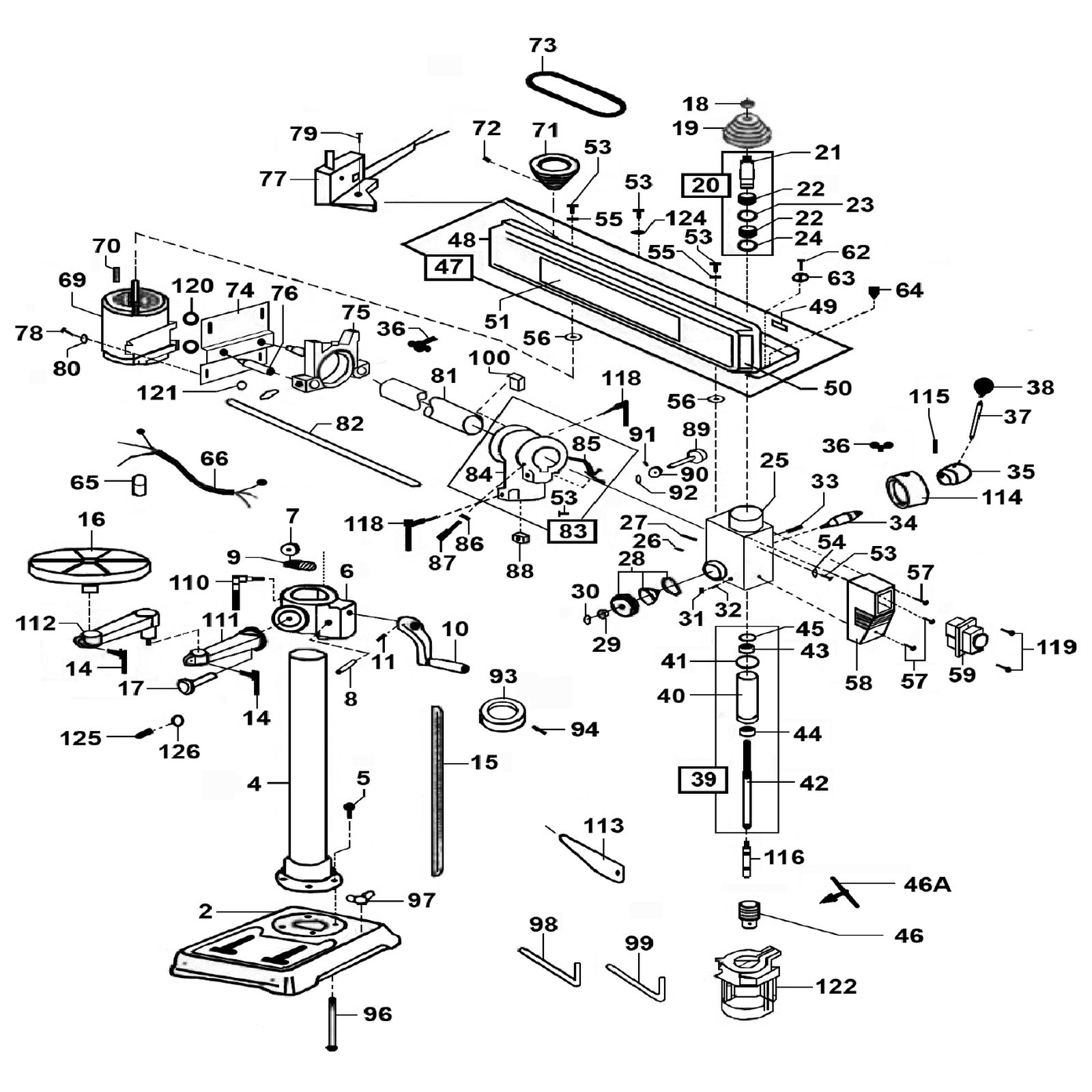 Sealey Outer table arm (so) GDM1630FR/112