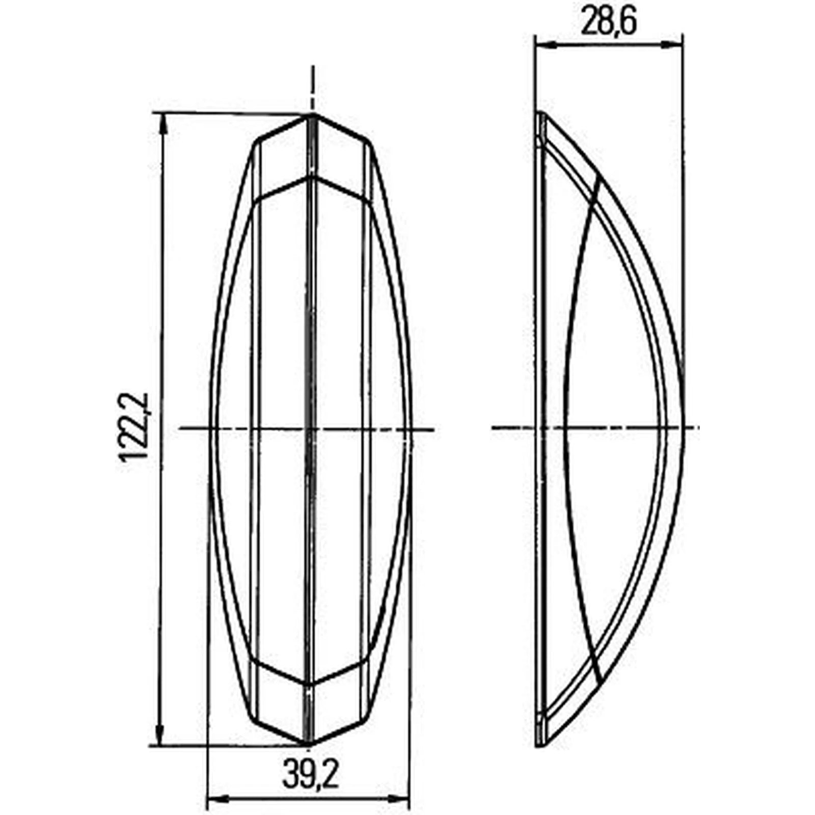 Hella End-Outline Marker Lamp Lateral Mounting 2XS 008 479-011 X 830 180 206