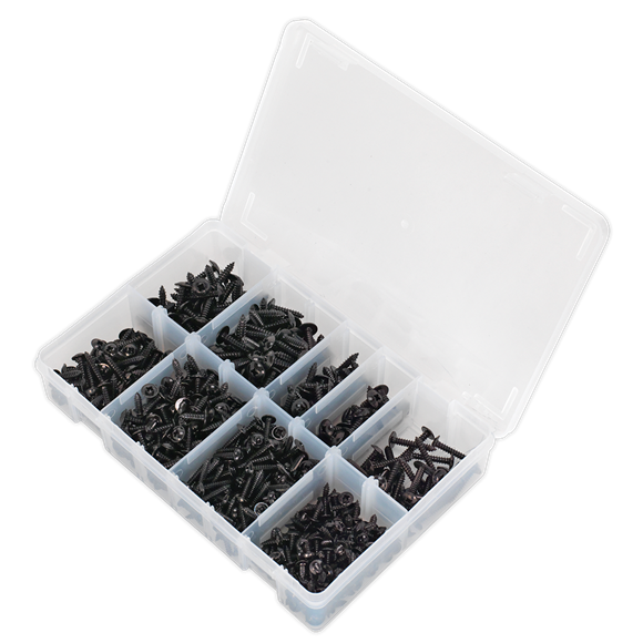 Sealey Self Tapping Screw Assortment 700pc Flanged Head AB066STBK