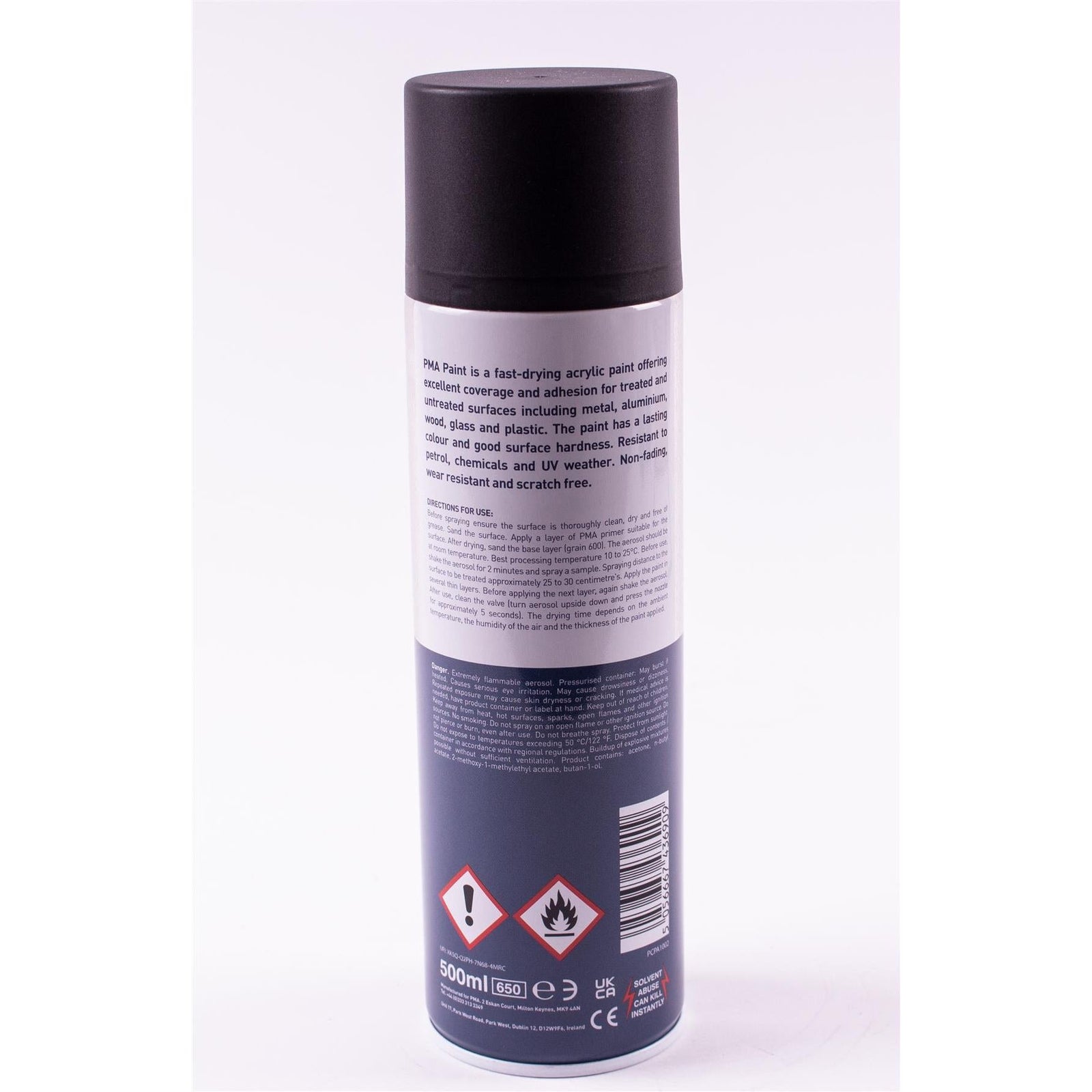 3 X PMA Satin Black Paint Spray Aerosol 500Ml High Coverage Satin Black