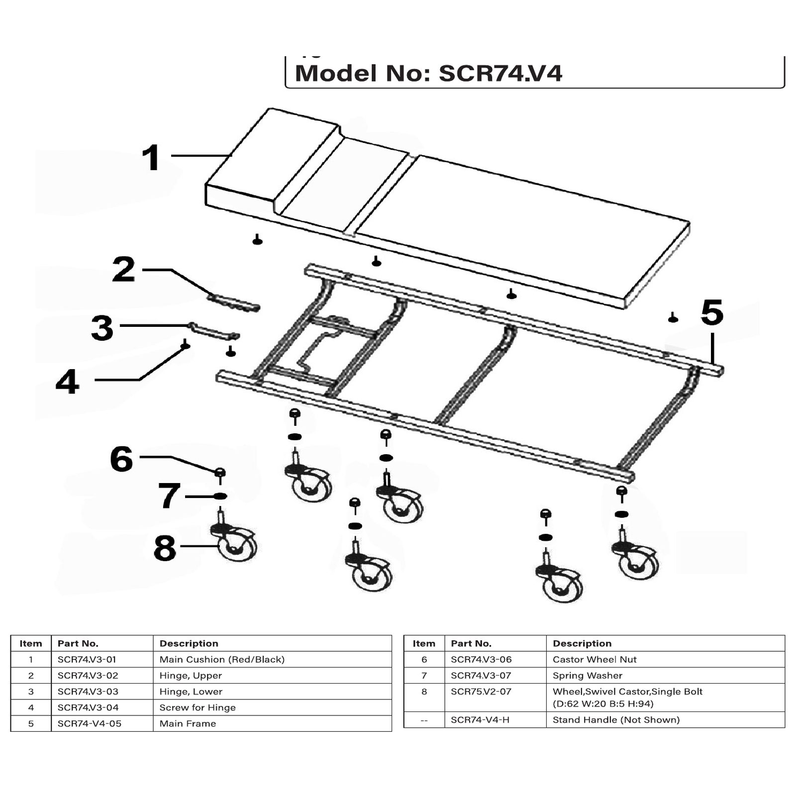Sealey Hinge, Upper SCR74.V3-02
