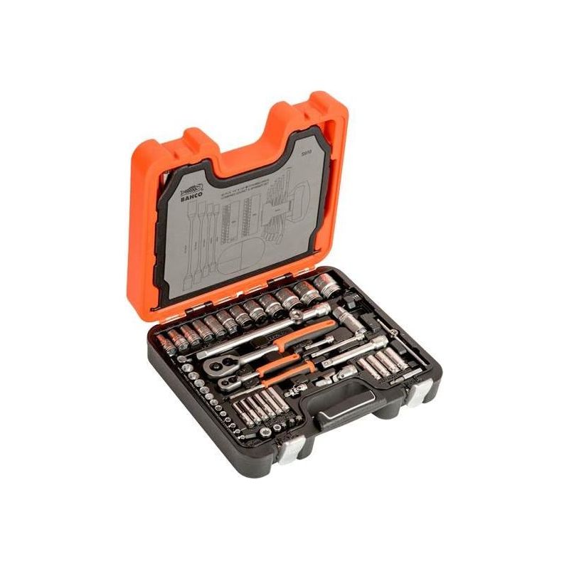 Bahco S910 1/4 & 1/2in Drive Socket & Spanner Set, 92 Piece