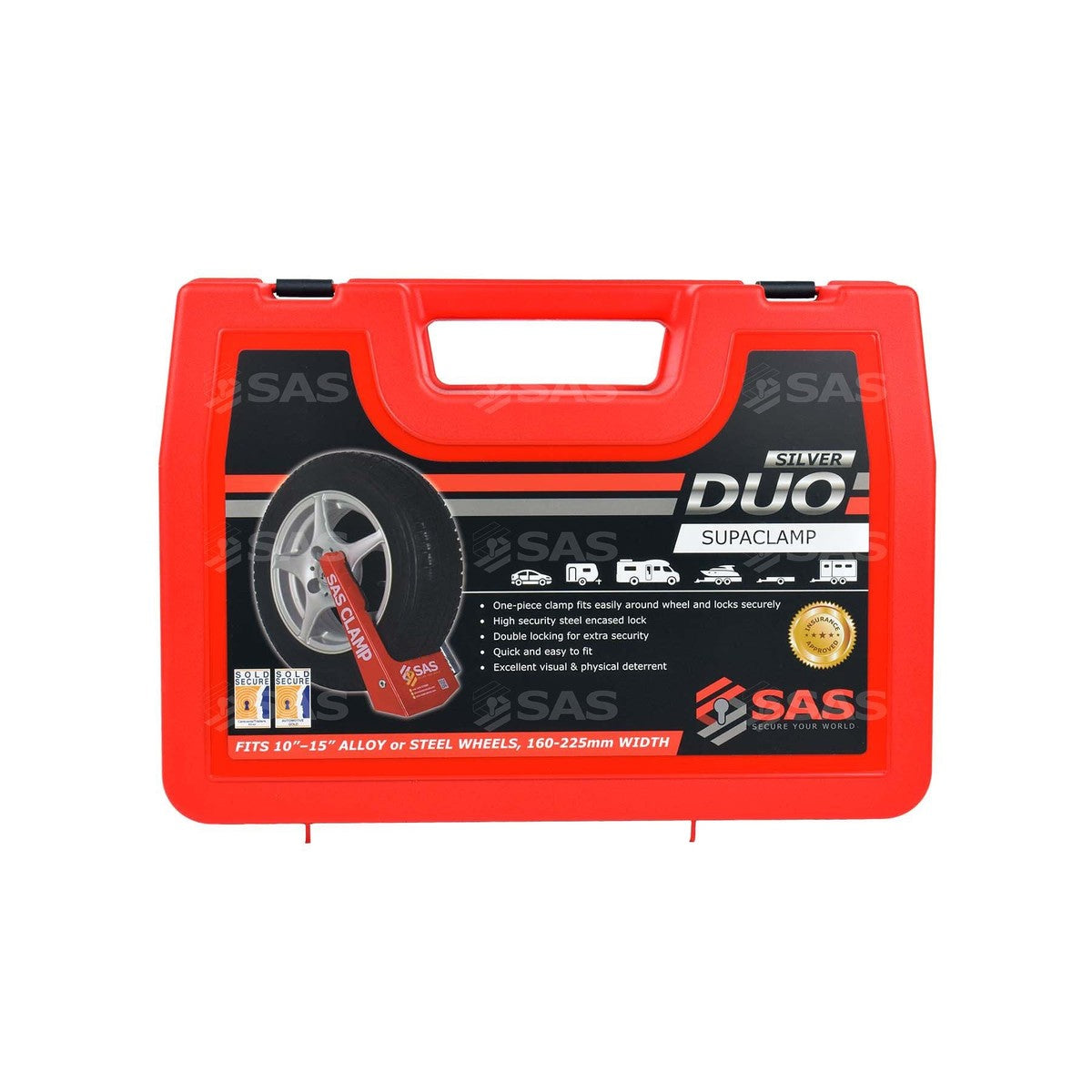 SAS Supaclamp Duo Silver Wheelclamp Lock Keyed Alike