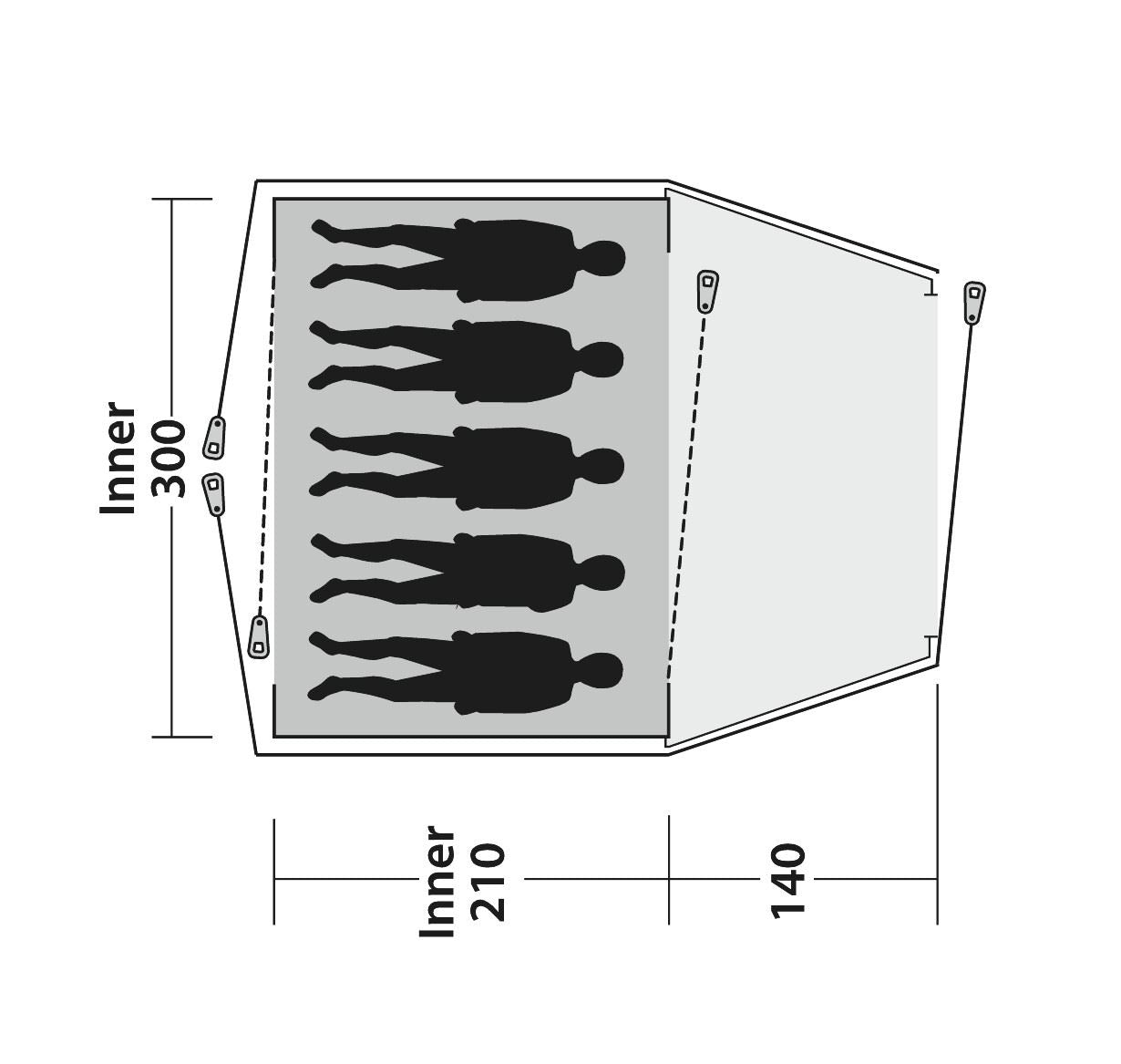 Outwell Cloud 5 Pole Tent Green 5 Person