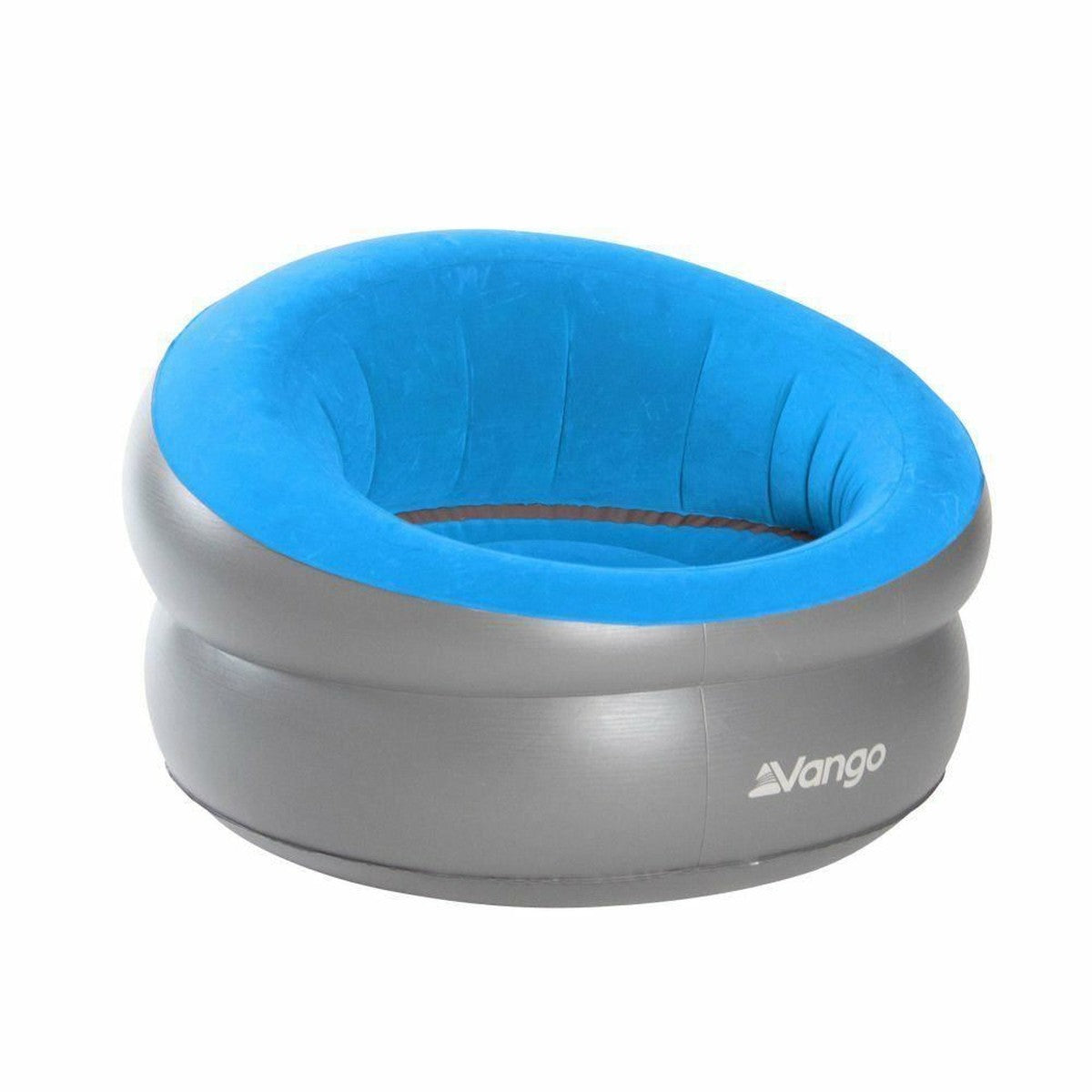 2x Vango Inflatable Donut Flocked Chair Mykonos Blue