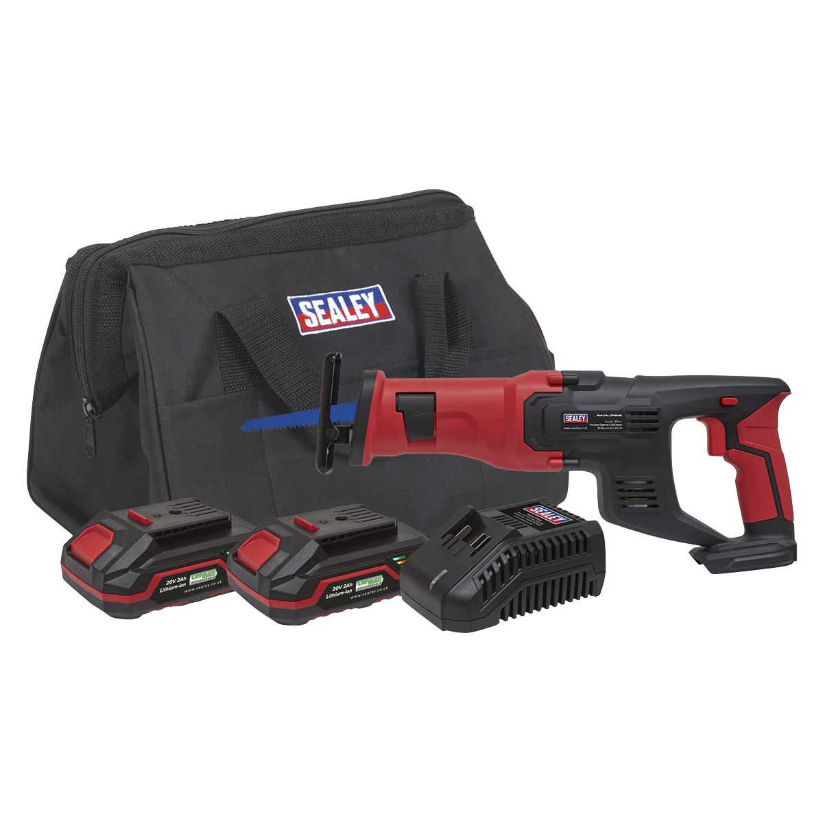 Sealey Cordless Reciprocating Saw Kit 20V SV20 Series 2 Batteries CP20VRSKIT