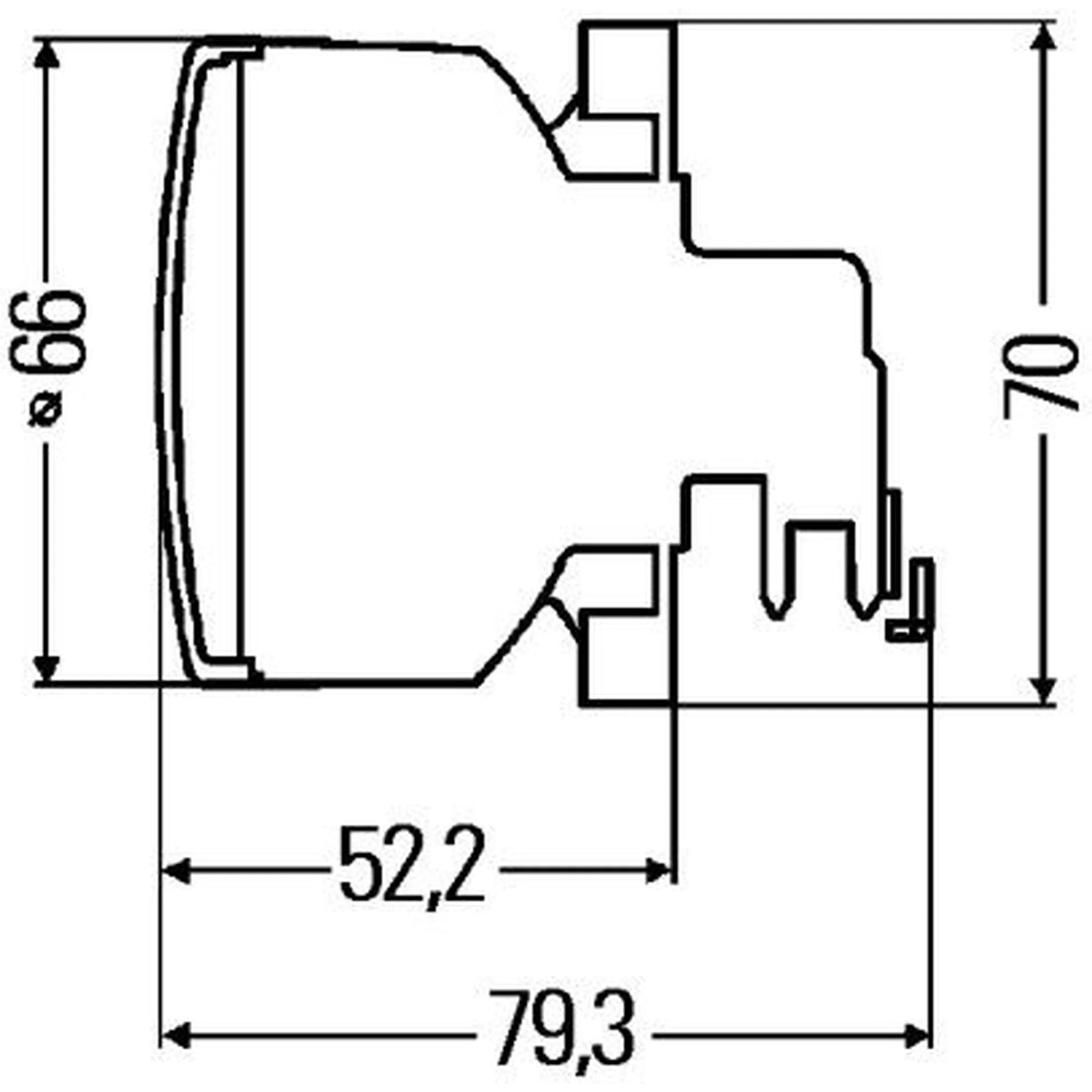 Hella 60MM Module Reversing Bulbed Rear 2ZR 009 001-011 1234880-9 2ZR 009