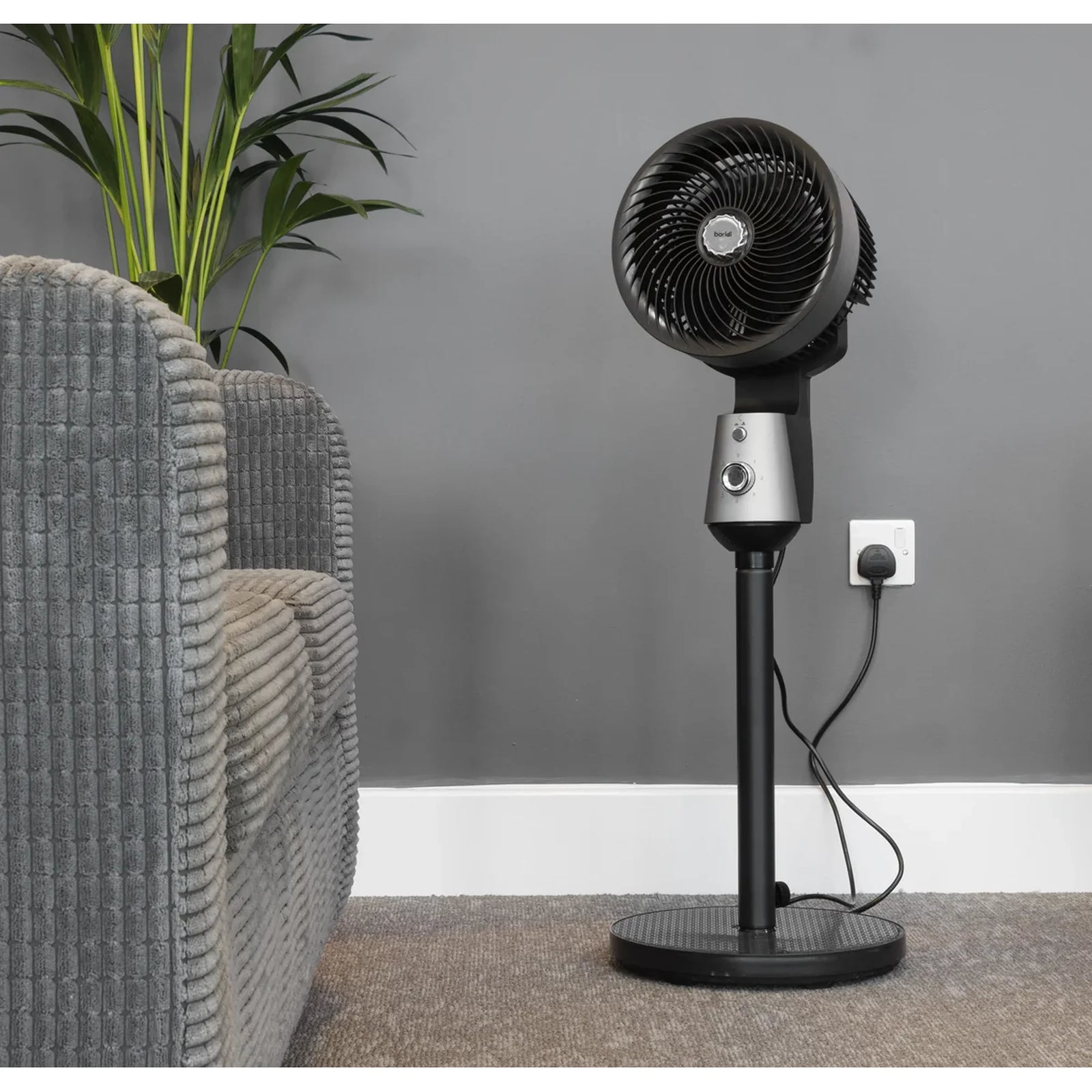 Baridi 10" Pedestal Fan DH142 60W Grey