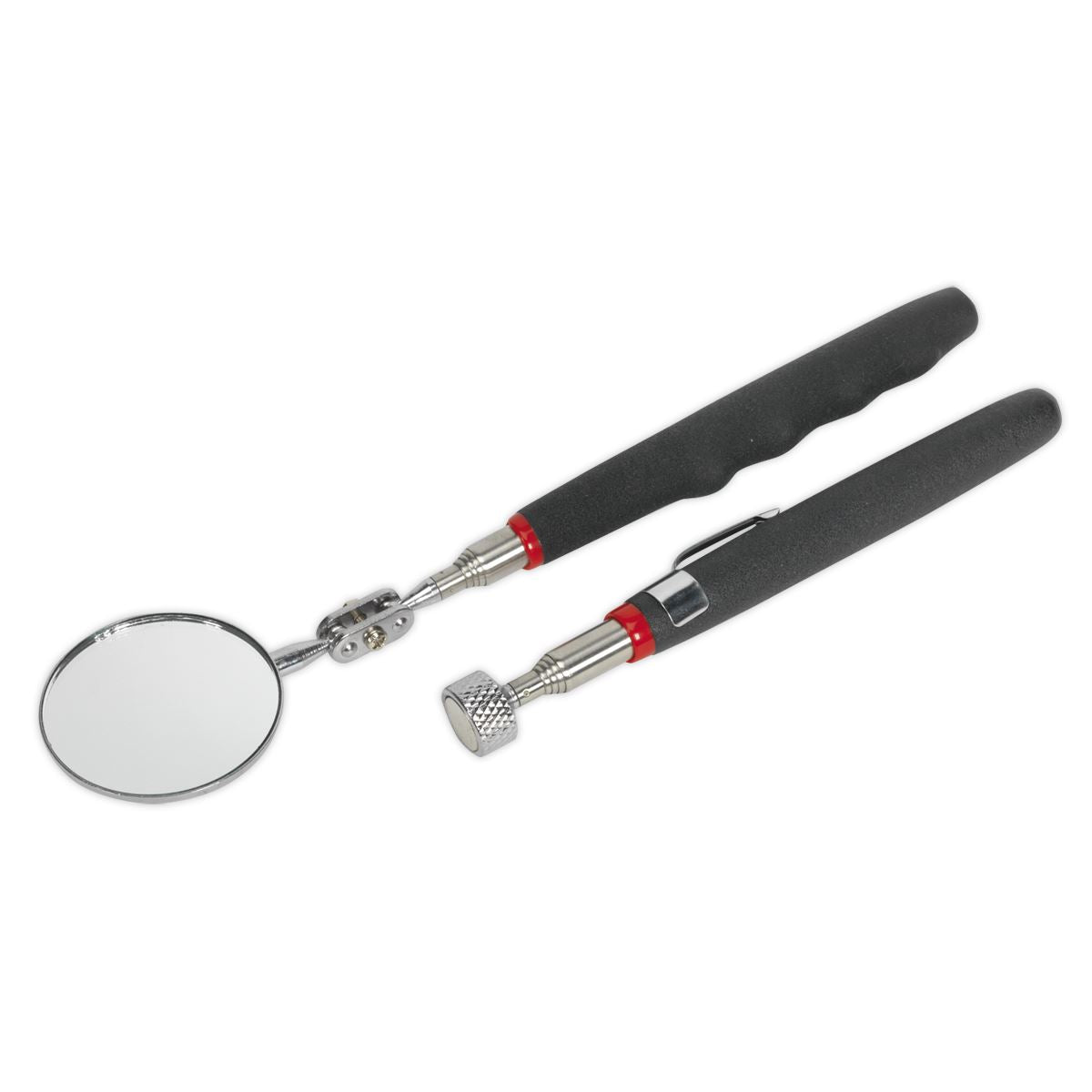 Siegen 2pc 3.6kg Telescopic Pick Up Tool 50mm Inspection Mirror Set S0940
