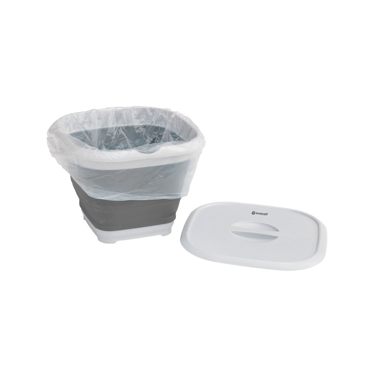 Outwell Collaps Bucket Square with Lid Grey Mist Camping Collapsible
