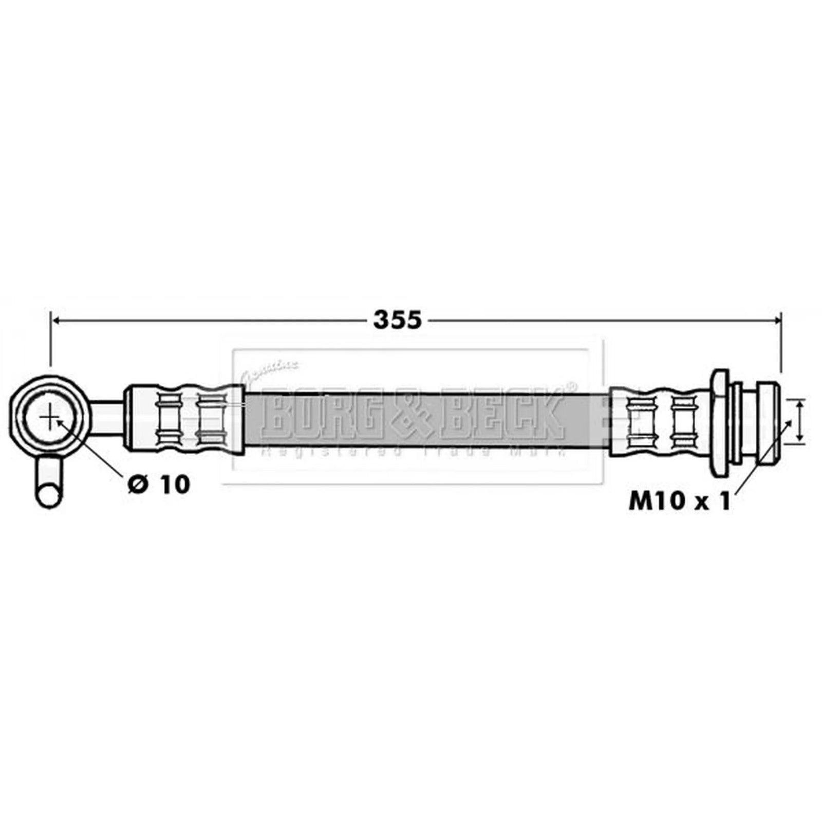 Borg & Beck Brake Hydraulic Hose Line Front Right BBH7085