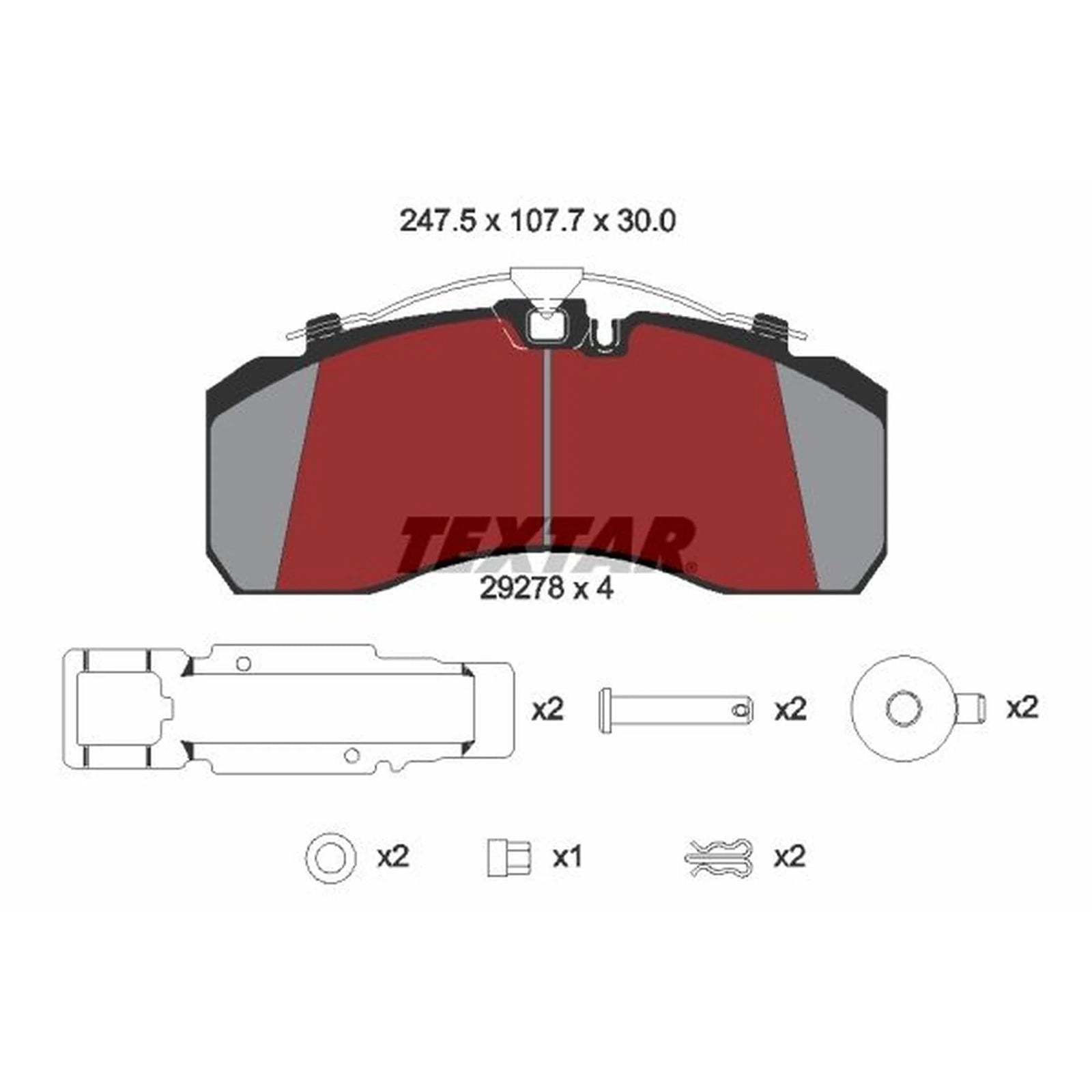 Textar Brake Pad Set 2927803