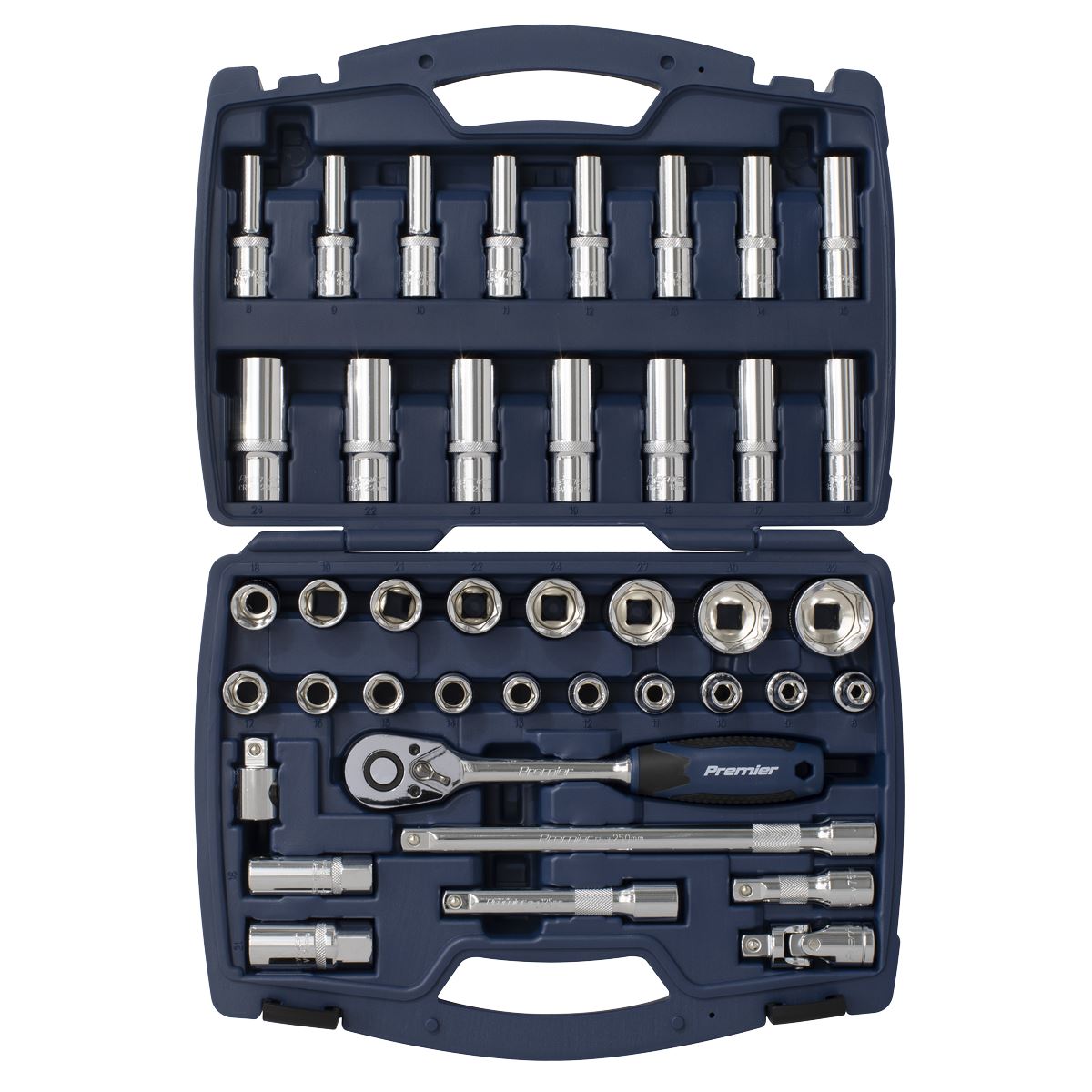 Sealey Socket Set 41pc 1/2"Sq Drive WallDrive® Metric