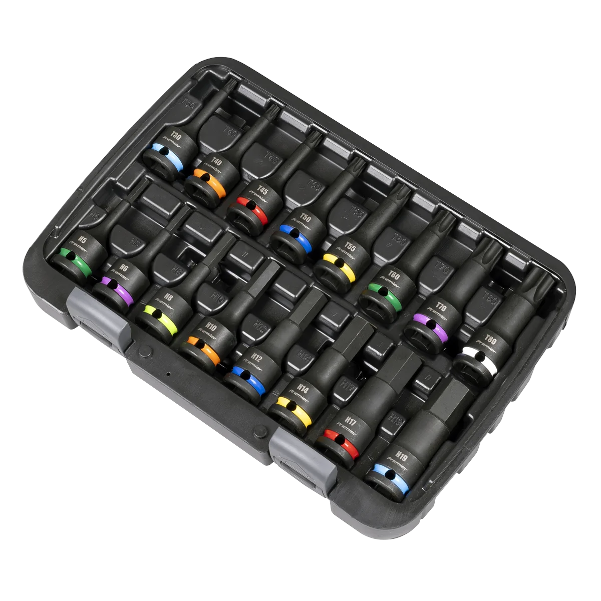 Sealey Premier Impact Socket Bit Set 1/2" Drive 16 Piece