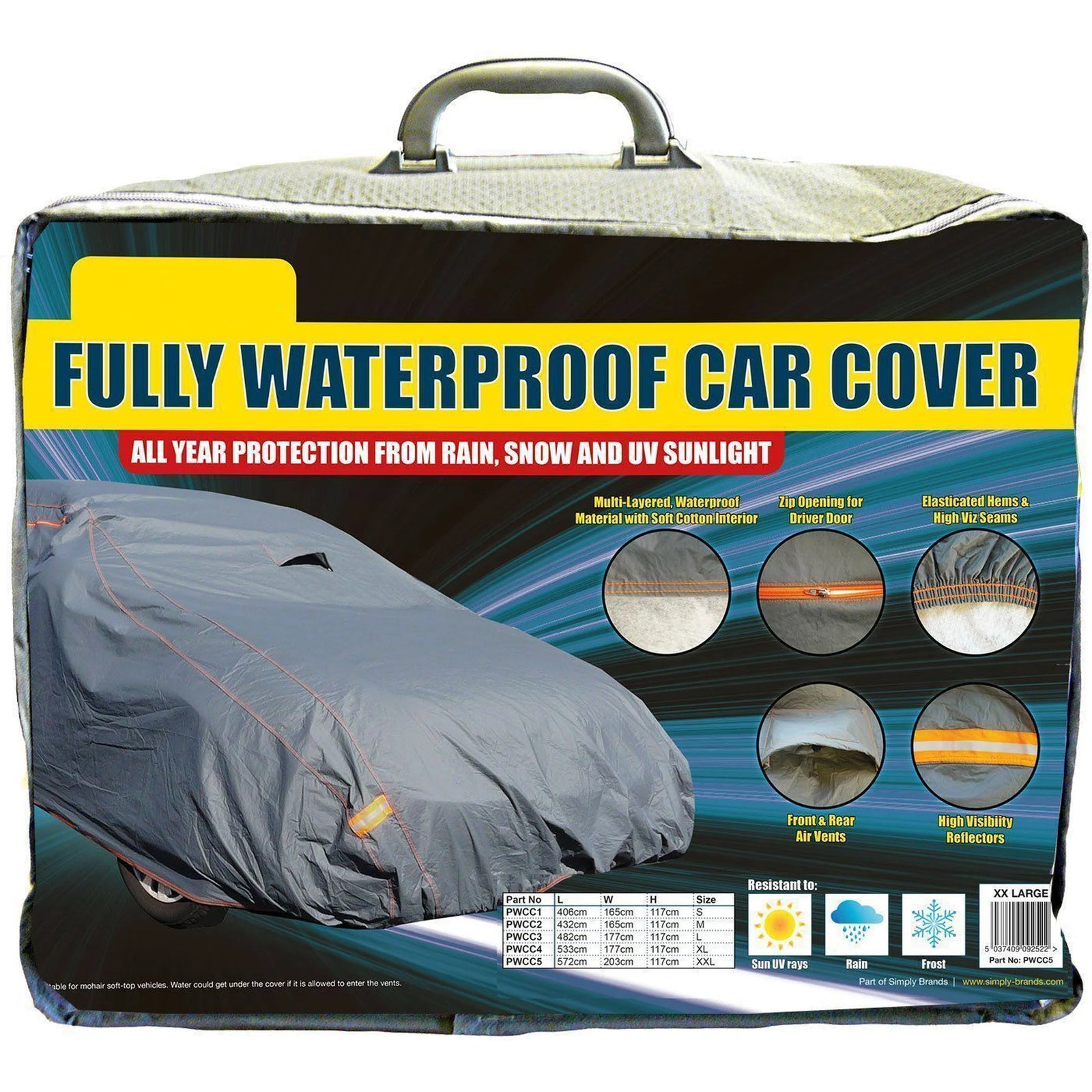 JRP 2 Layer Heavy Duty Car Cover Medium M Waterproof Scratch Proof