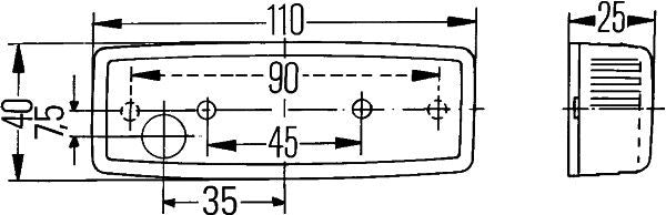 Hella Side Marker Light Wide High 2PS 006 717-037