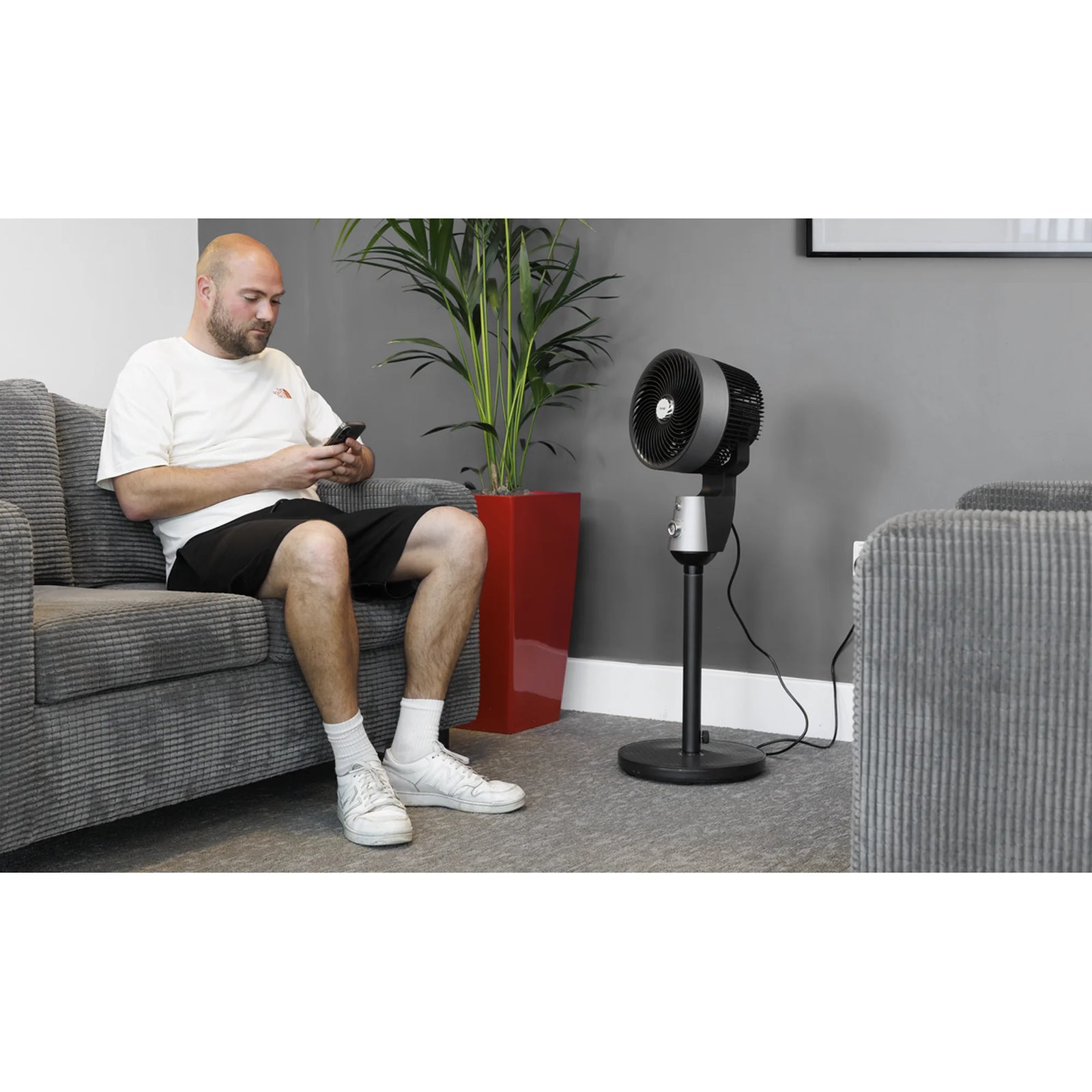 Baridi 10" Pedestal Fan DH142 60W Grey