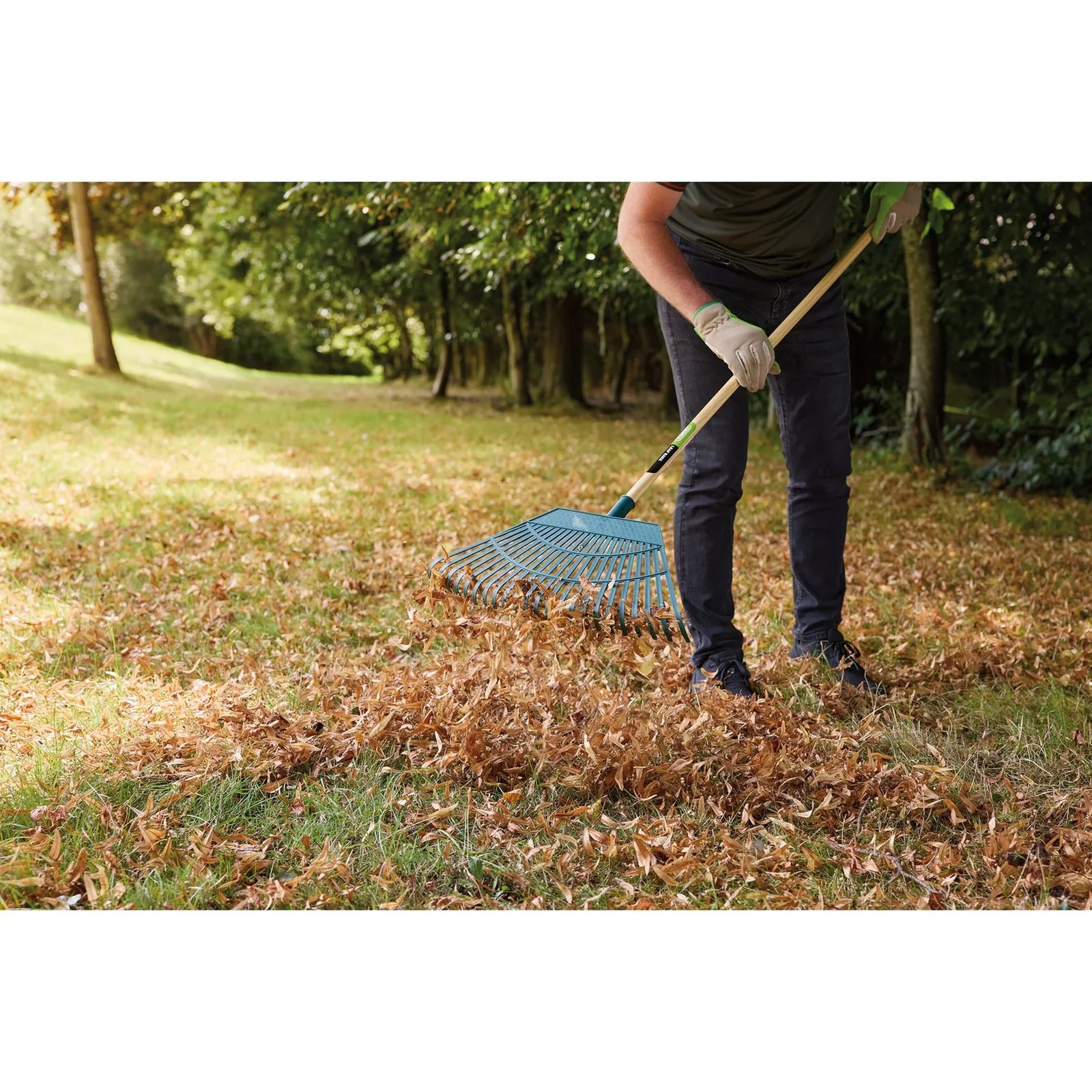 Draper Plastic Leaf Rake 550mm with Wooden Handle