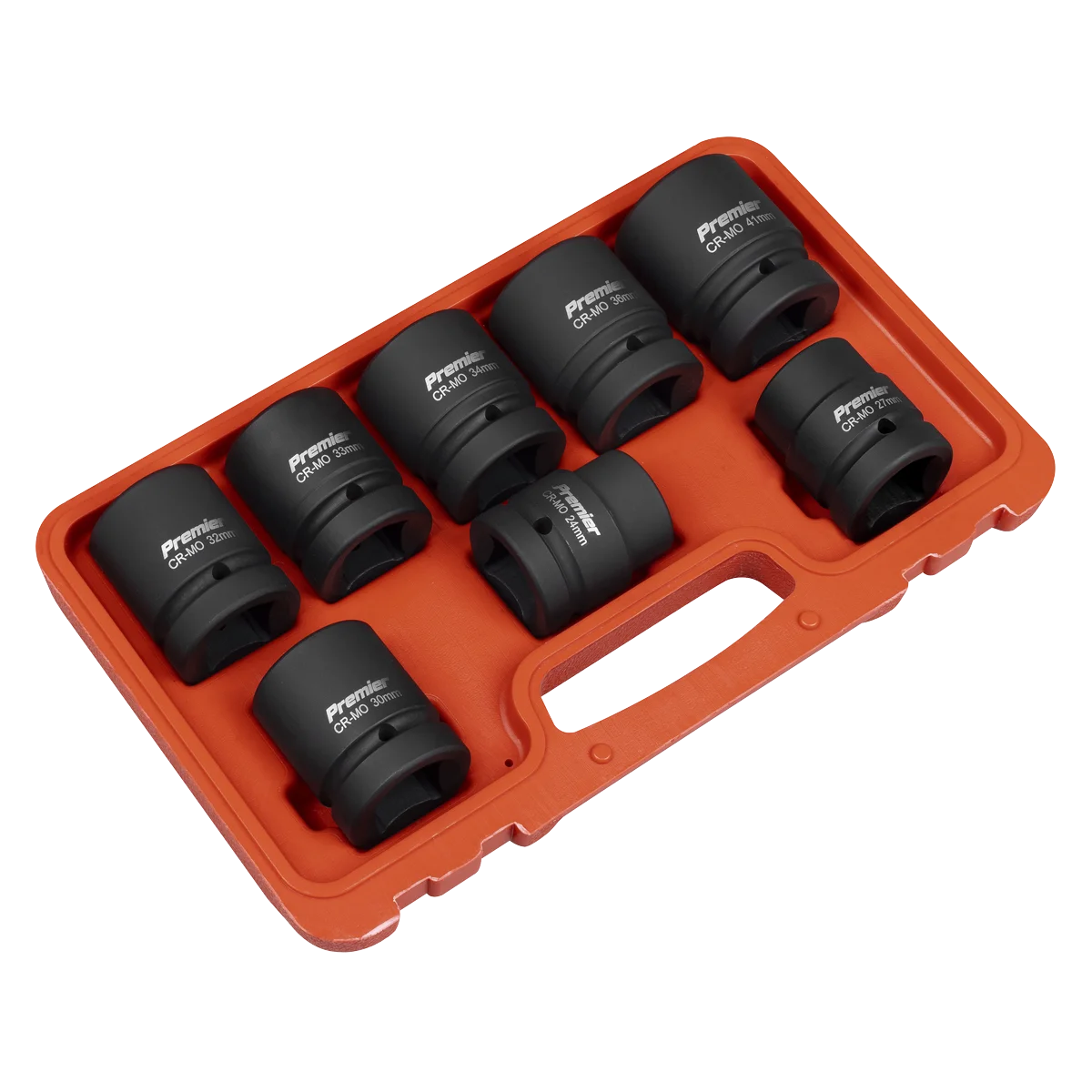Sealey Premier Impact Socket Set 1"Sq Drive 8 Piece - Chrome Molybdenum