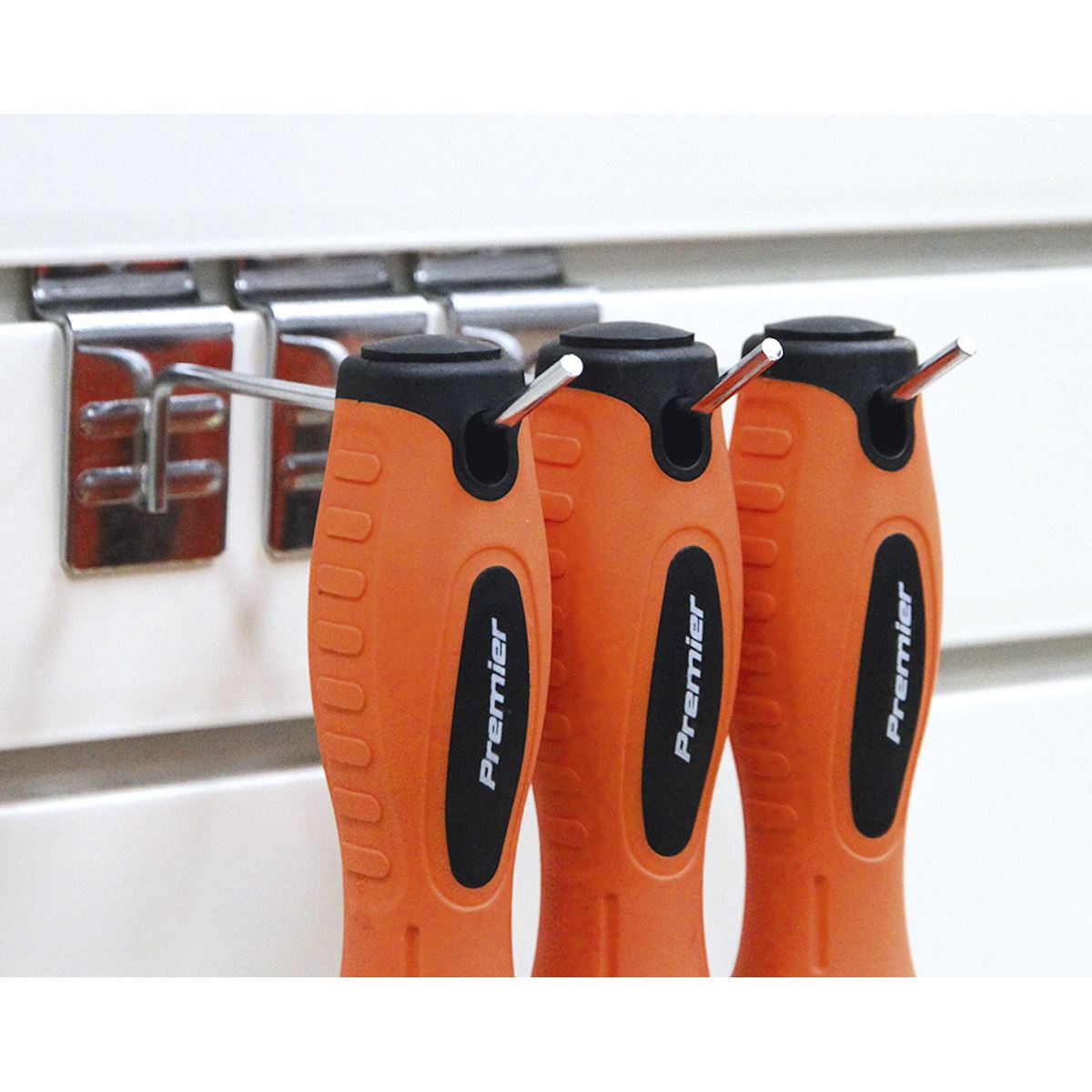 Sealey Premier 8pc Hi Vis Orange Screwdriver Set Flat Pozi Phillips HV003