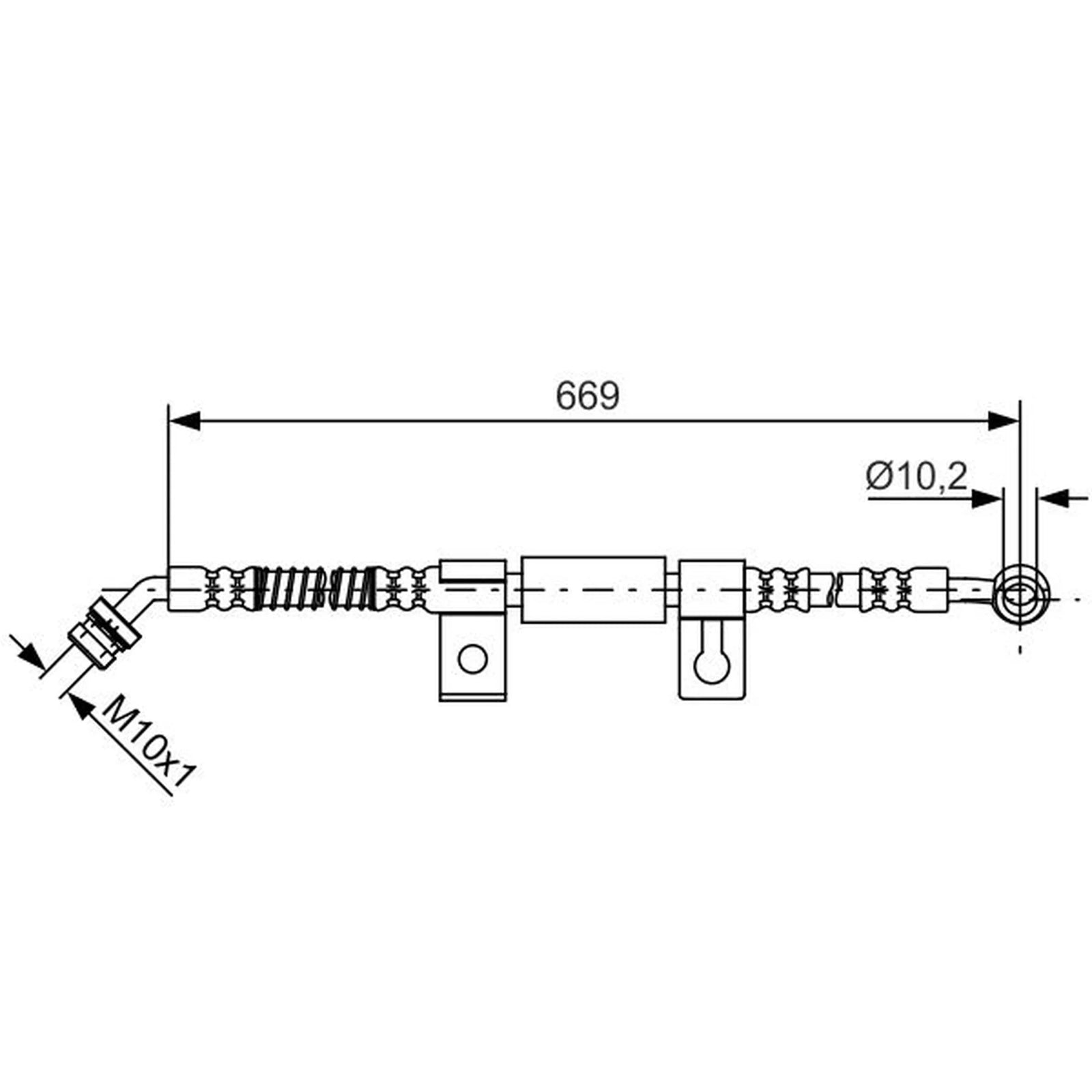 Bosch Brake Hydraulic Hose Line Front Right 1 987 481 797