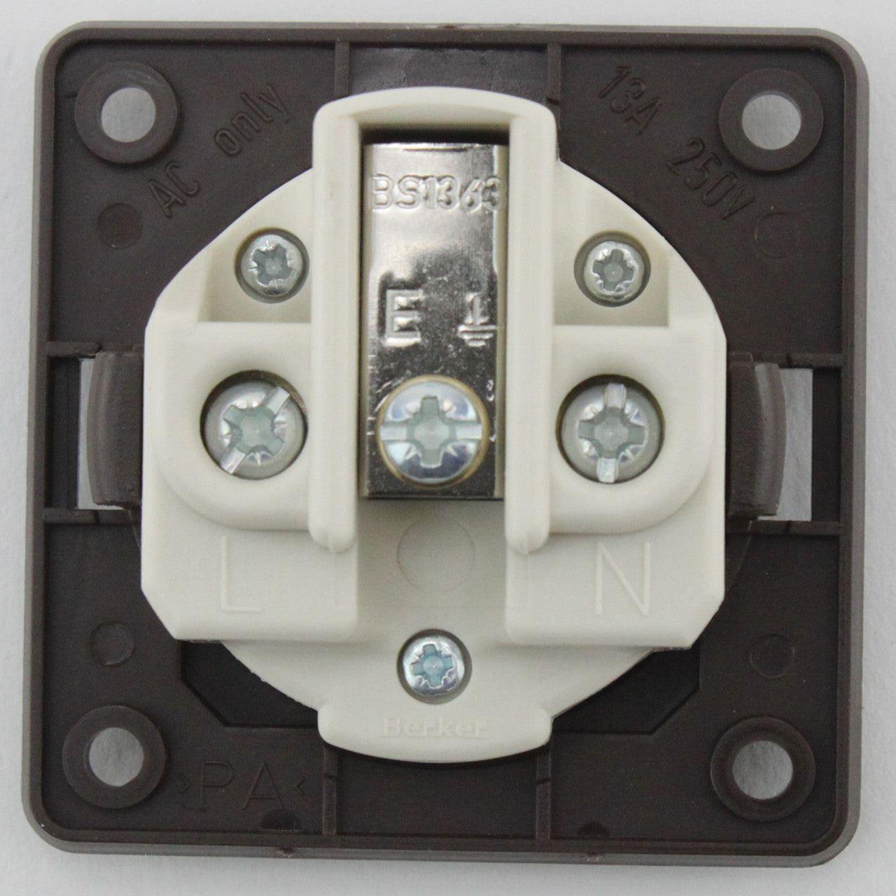 Berker 13A 250VAC 3-Pin Socket Outlet in Black Matt Finish