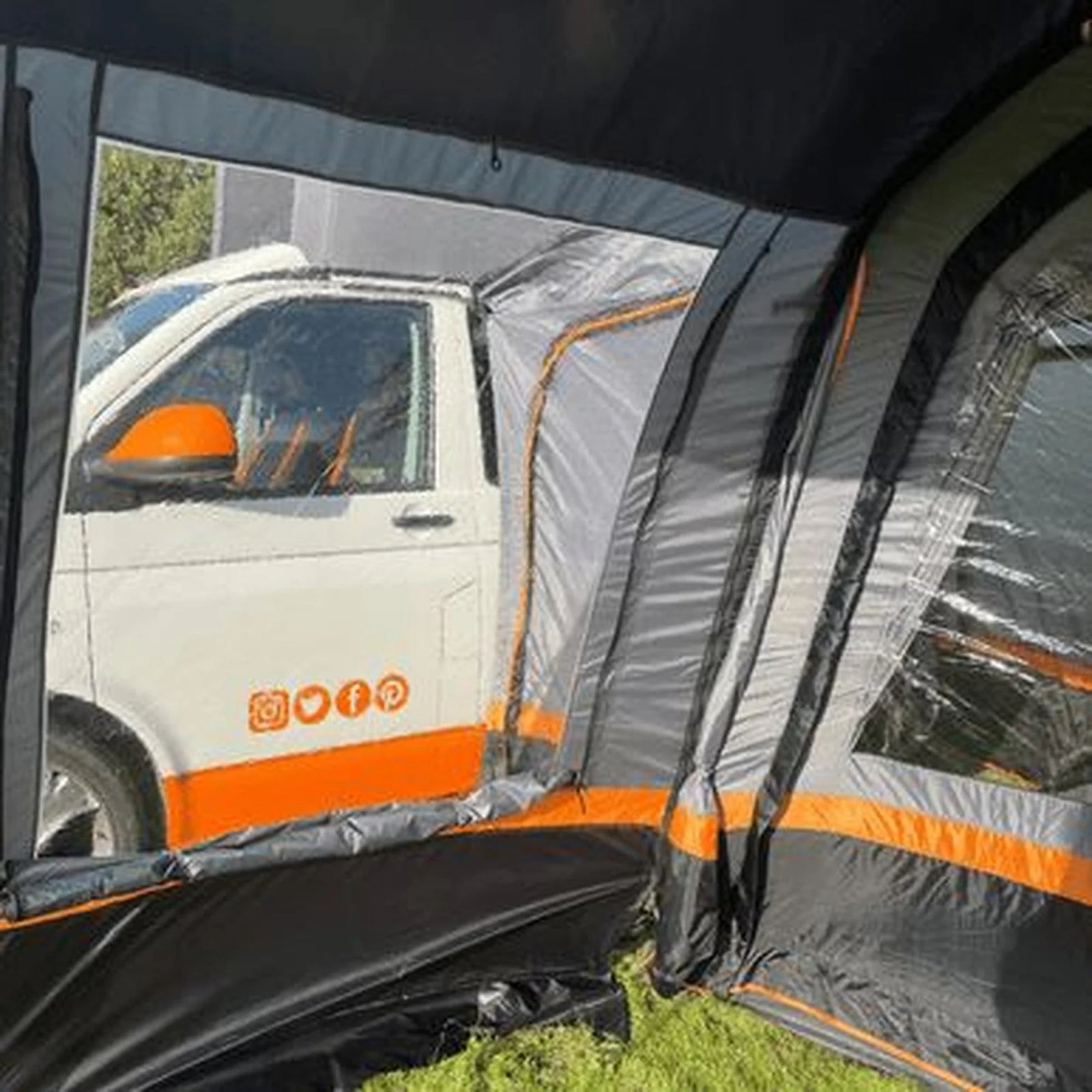 OLPRO Cocoon Breeze Campervan Awning Extension - Charcoal & Orange