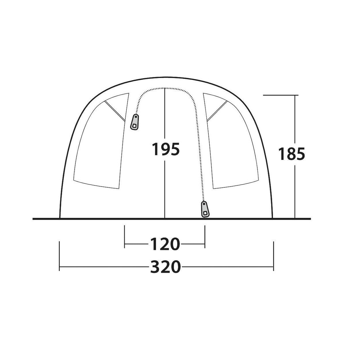 Outwell Ohio 5 TC 5 Berth Three Room Tunnel Tent