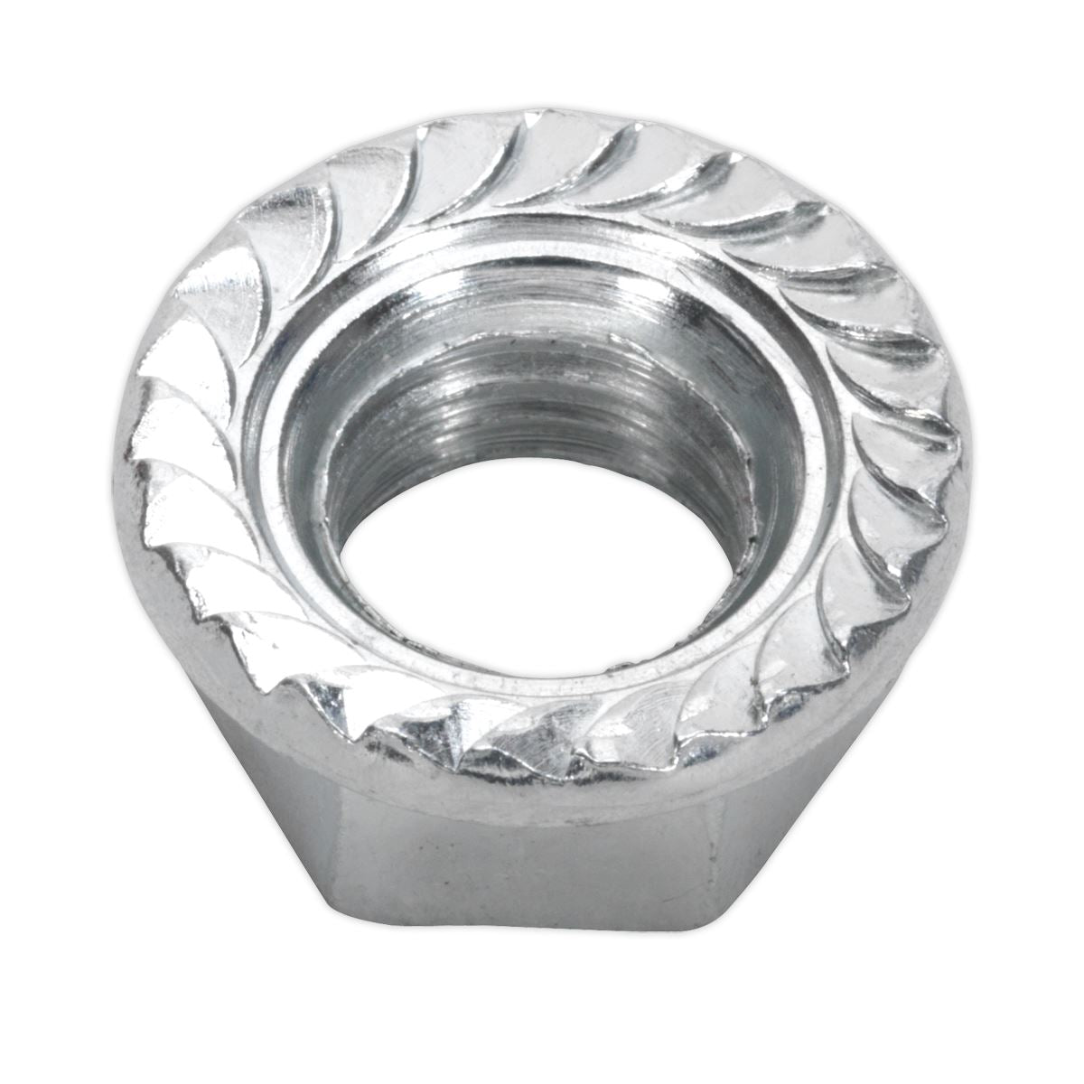 Sealey Flange Nut Serrated M10 Zinc DIN 6923 Pack of 100 FN10