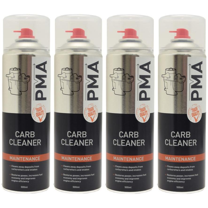 4 x PMA Carb Injector & Air Intake Cleaner Aerosol Solvent Spray 500ml CARBC