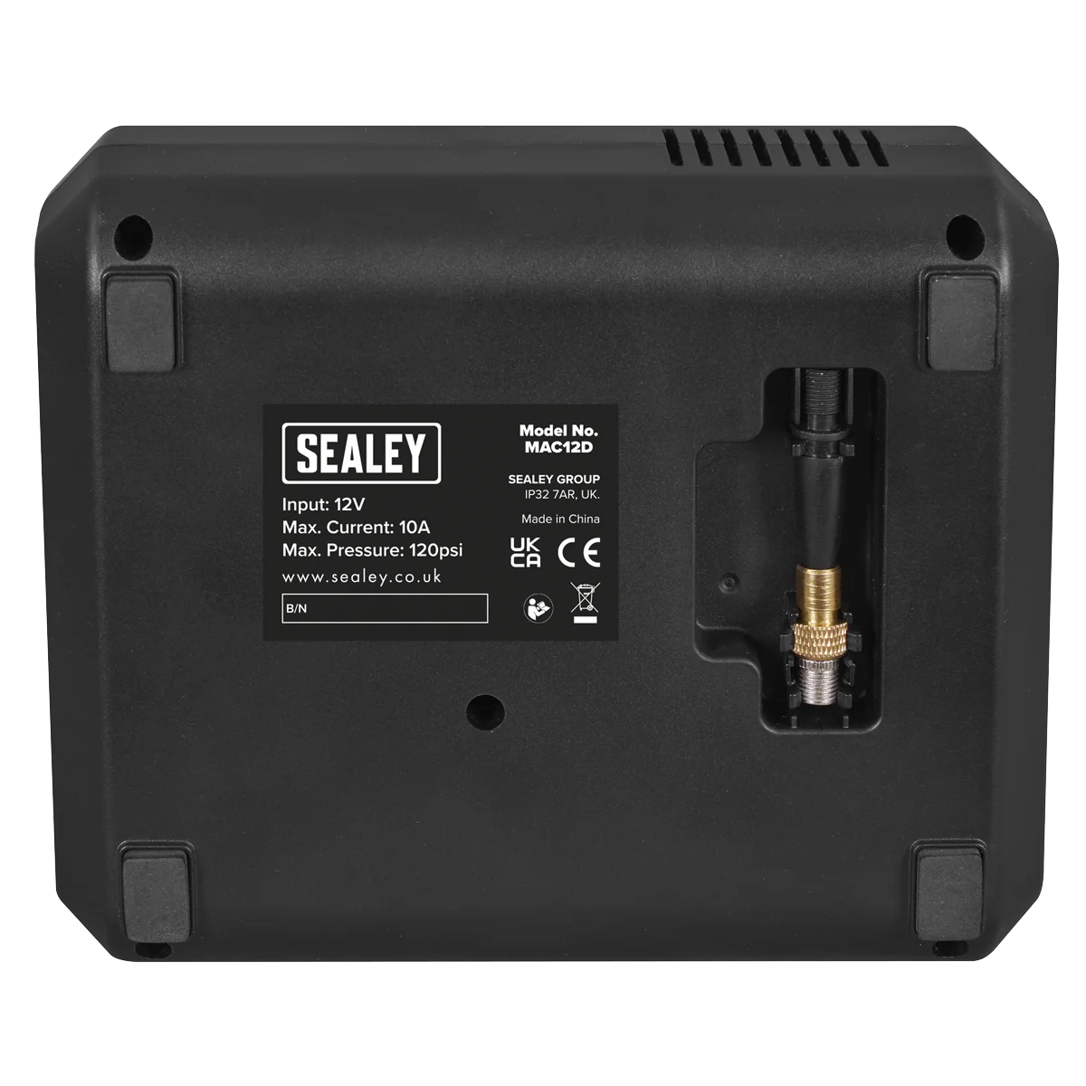 Sealey Tyre Inflator MAC12D 12V with Worklight 120psi