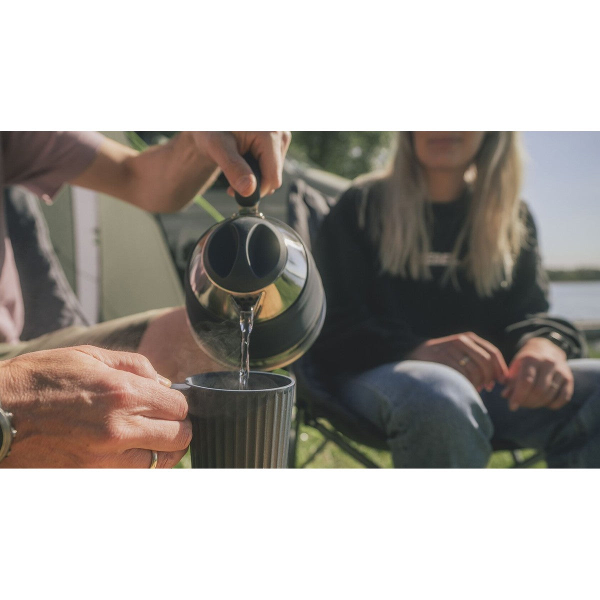 Outwell Collaps Kettle 1.5L Grey Mist Collapsible Camping Kettle