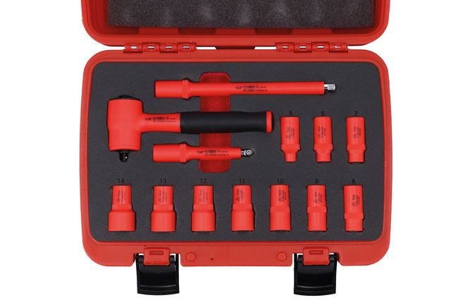 Laser Insulated Socket Set 1/4"D 13pc