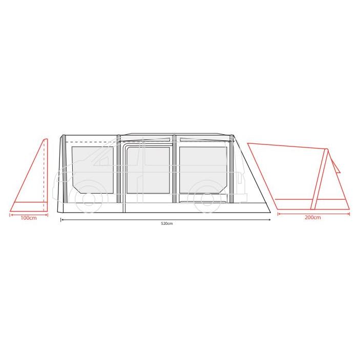 Outdoor Revolution Movelite T4E Driveaway Air Awning Low 220-255cm