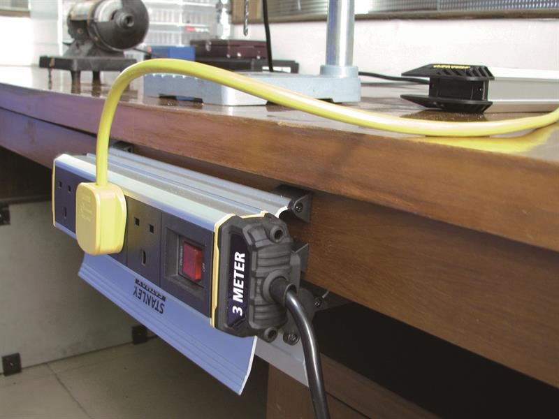 STANLEY Electrical 4-Gang IP20 Powerboard with Clamp 3m