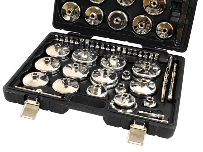 Laser Oil Filter Cup Wrench & Drain Key Kit - 58pc