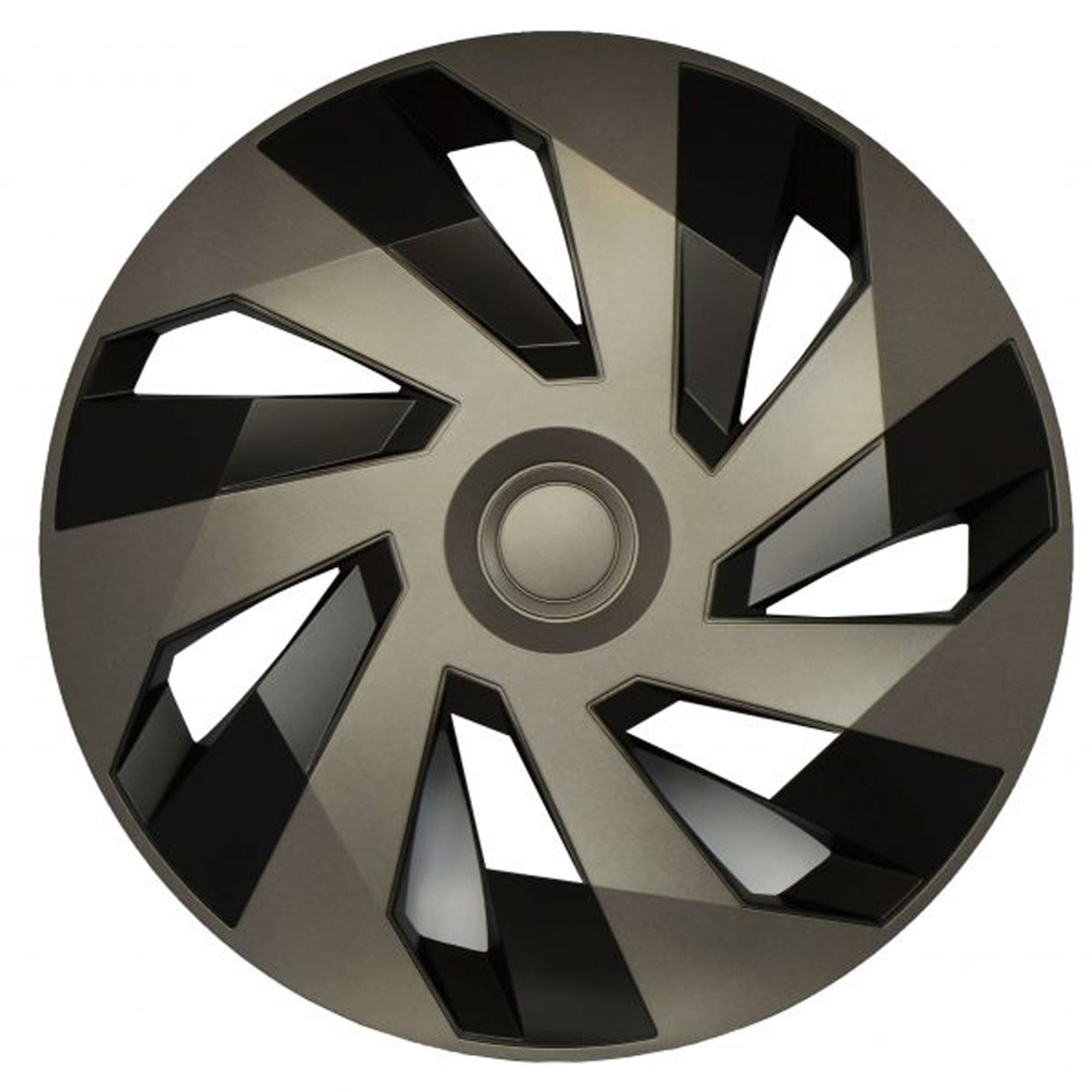 Set of 4 Vector Graphite & Black Alloy Look Wheel Trims Hub Caps 14" Protection