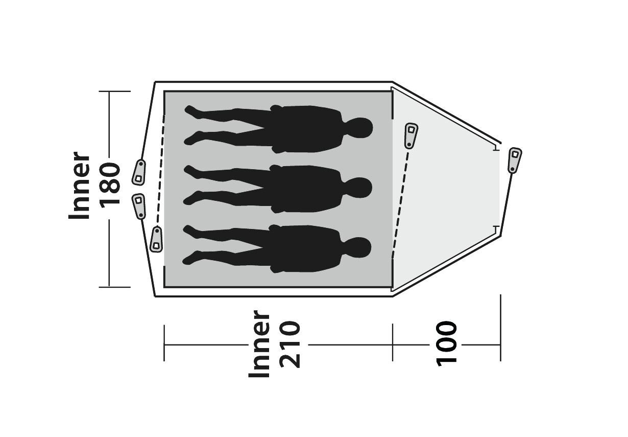 Outwell Cloud 3 Dome Tent 3 Berth