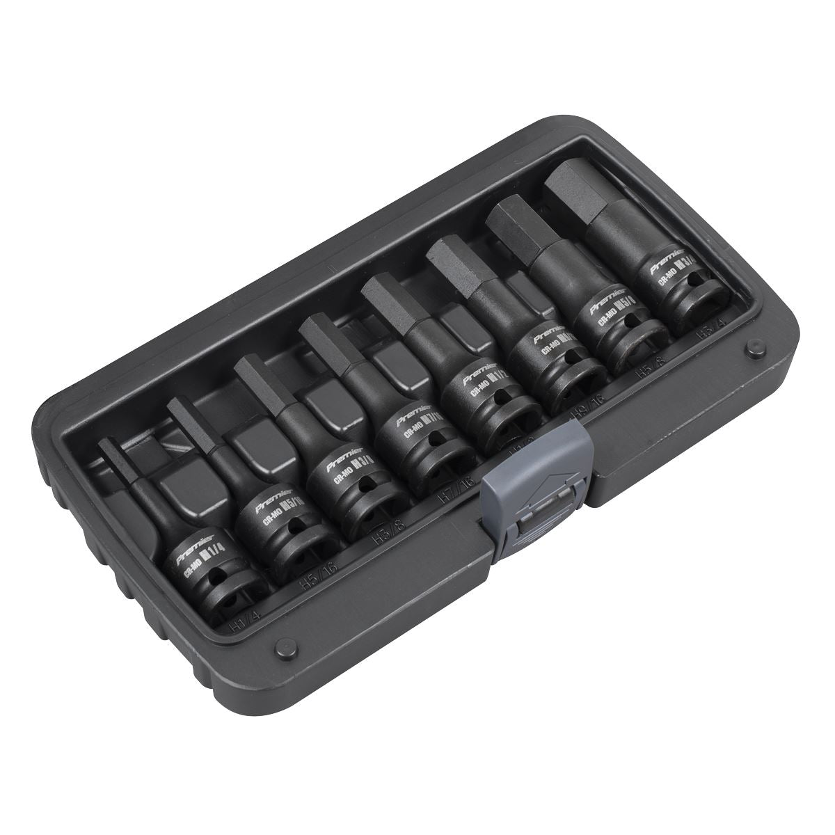 Sealey Premier Premier Imperial Hex Impact Socket Bit Set 1/2"Sq Drive 8pc
