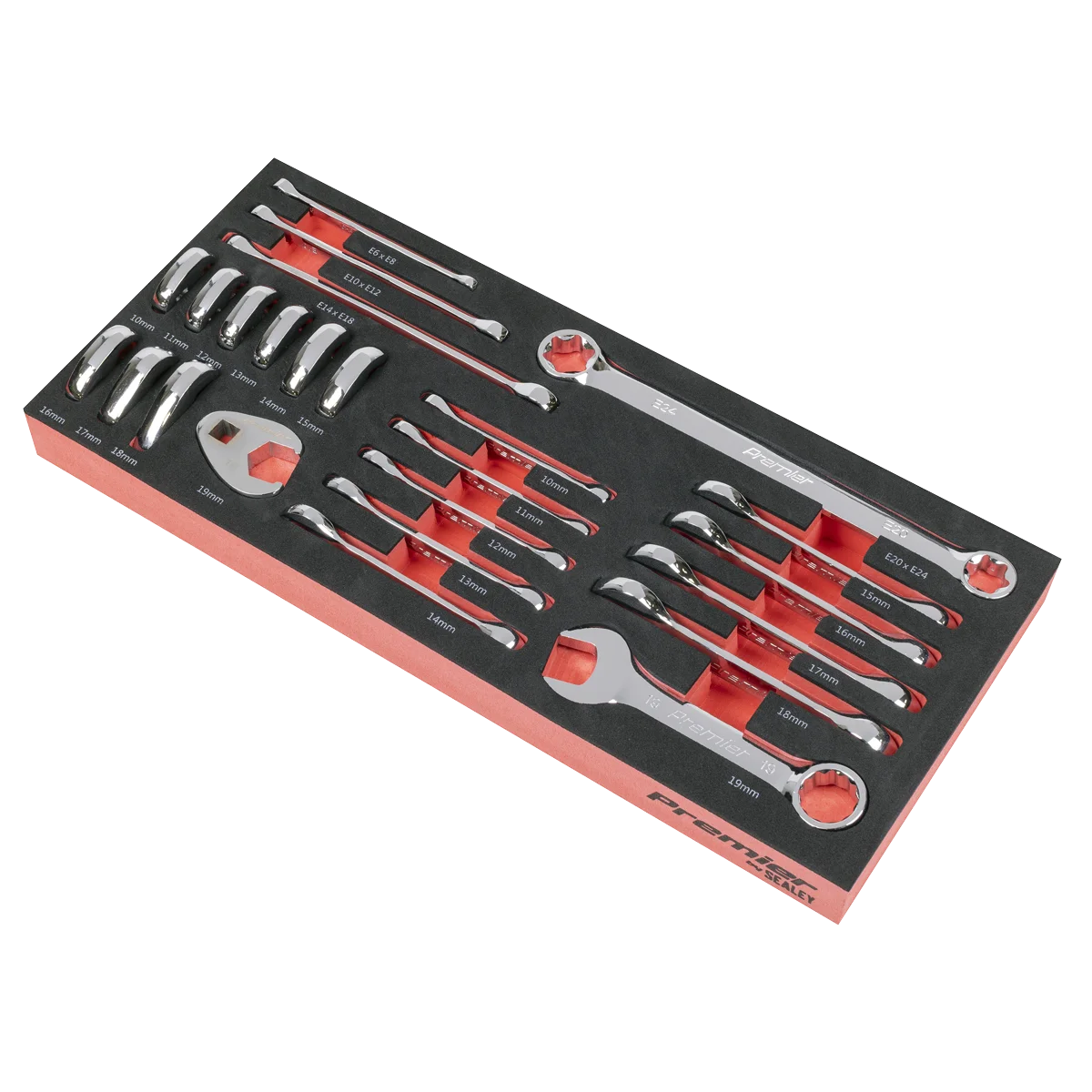 Sealey Premier Stubby Spanner Set TBT50 24 Piece with Tool Tray